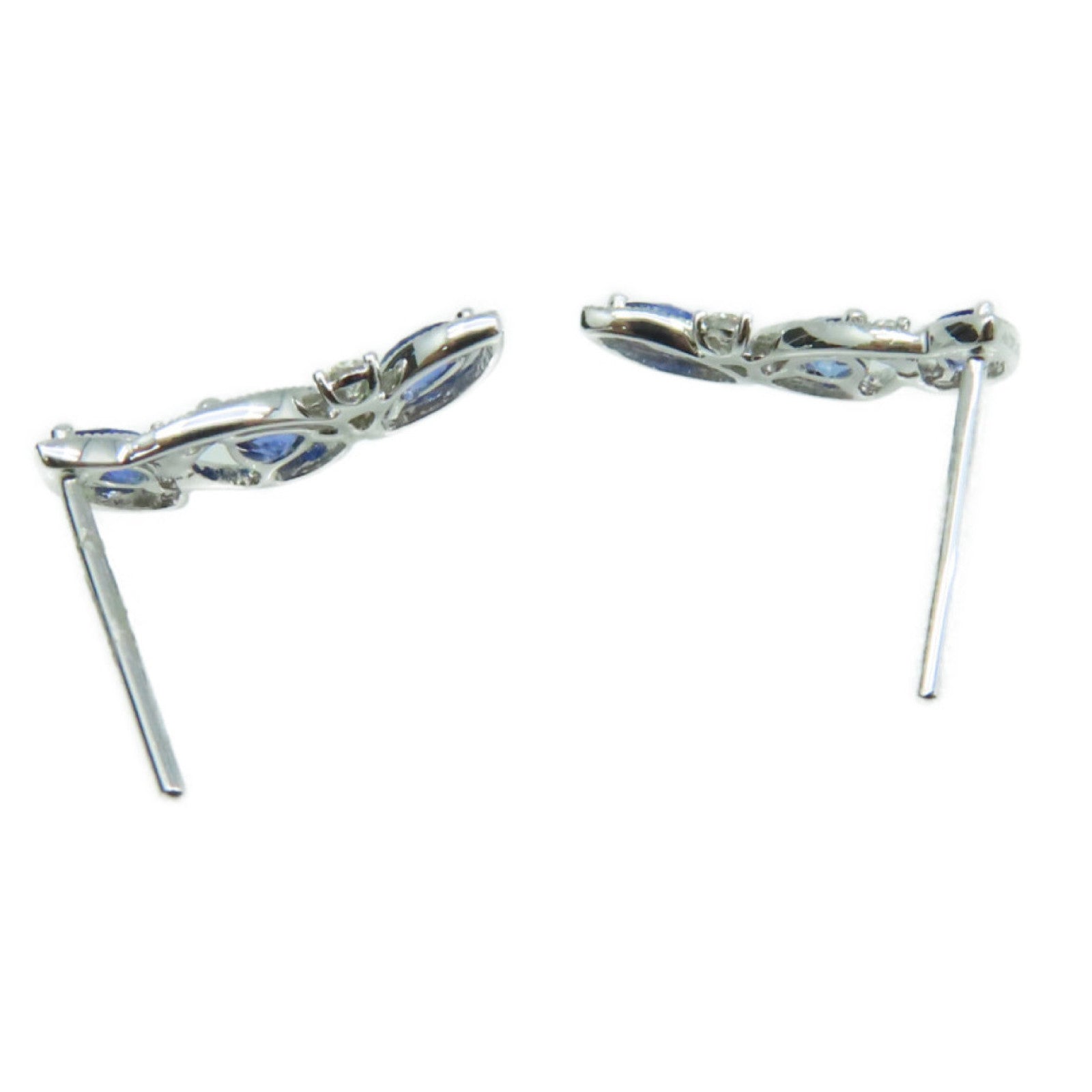 JEWELRY 【激减优惠】18K白金/0.72ct蓝宝石/0.06ct钻石Sapphire Earrings耳环