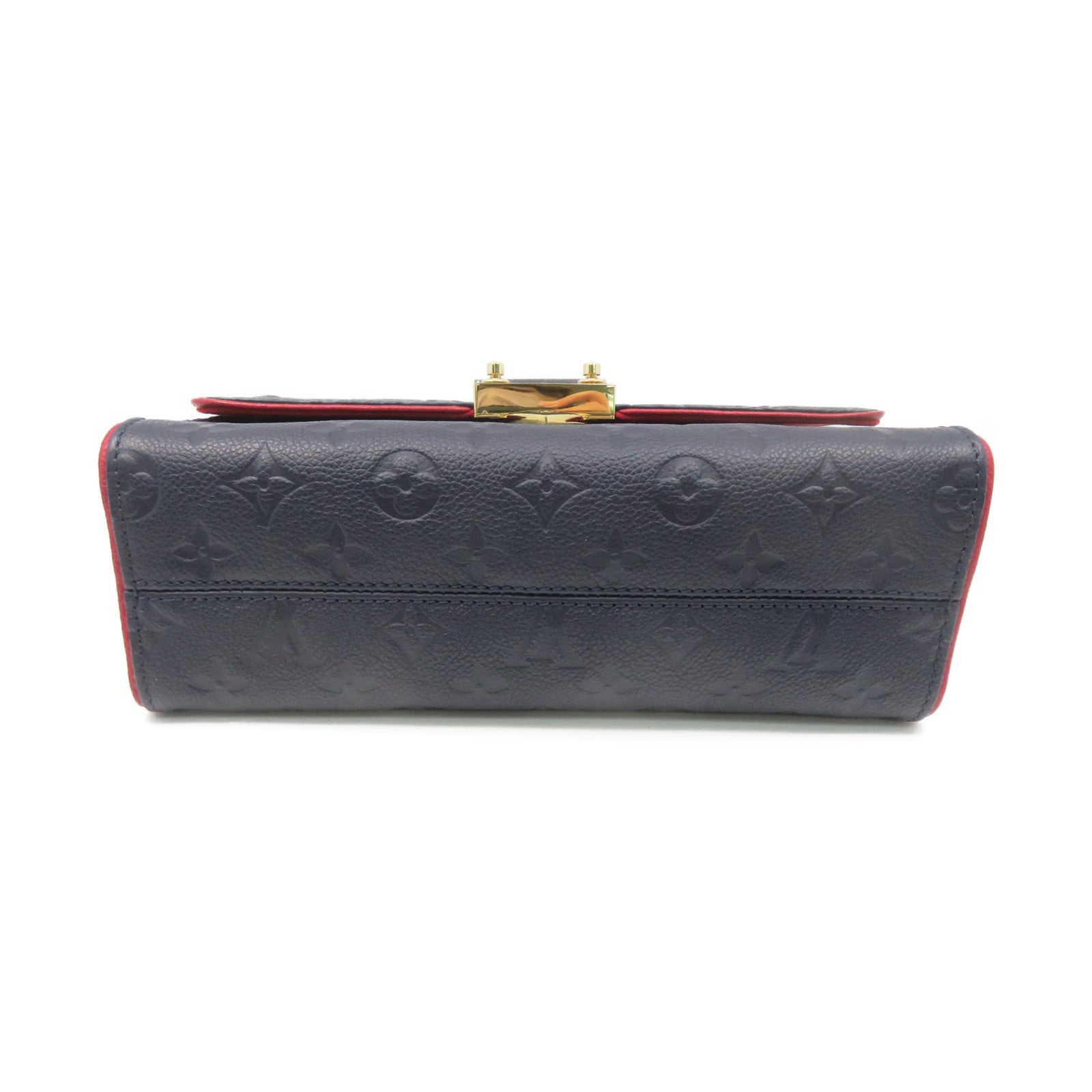 LOUIS VUITTON Mono-Empreinte Saint Sulpice PM Shoulder Bag金扣鏈帶肩背袋寶藍色/紅色