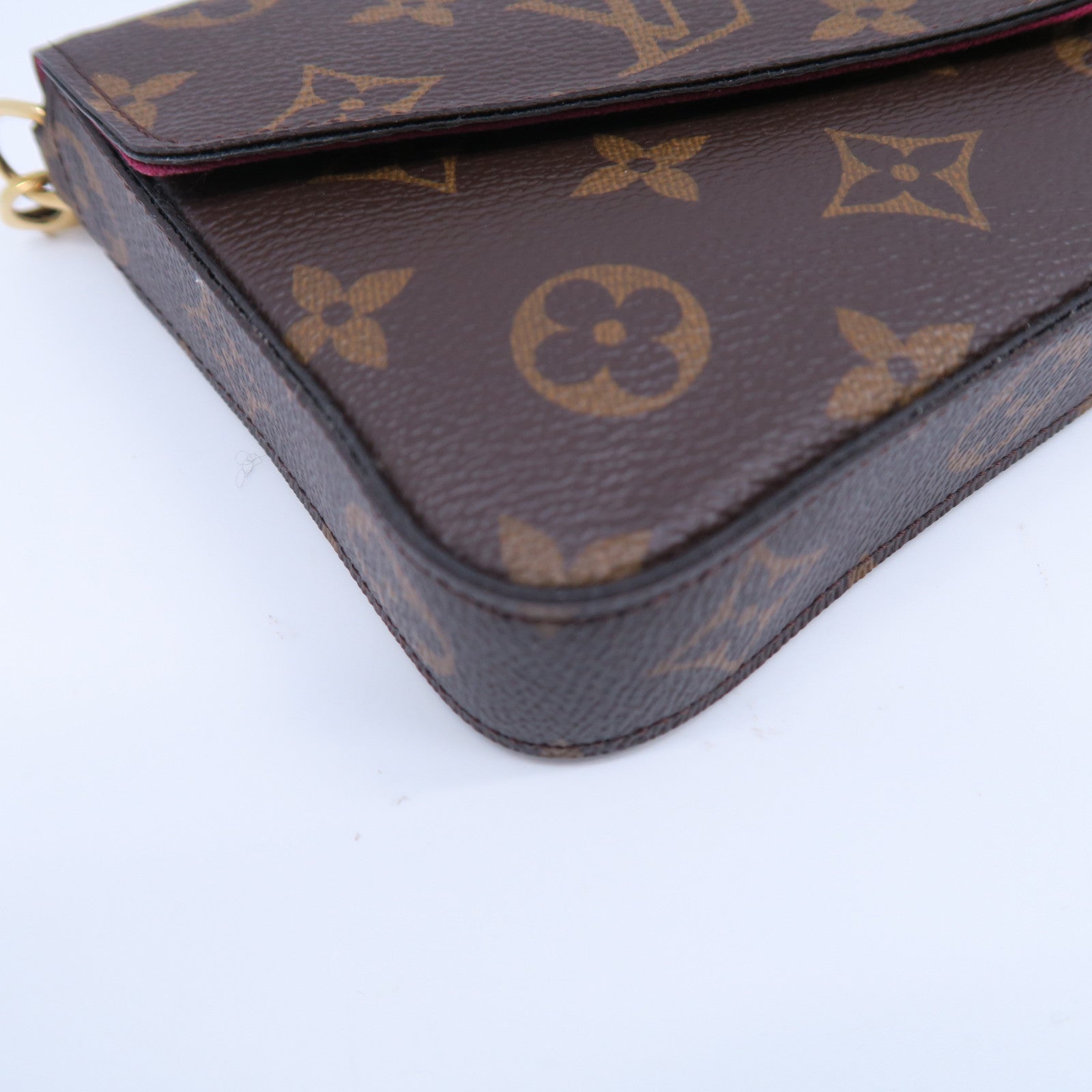 LOUIS VUITTON Monogram Felicie Pochette金扣鏈帶肩背袋啡色