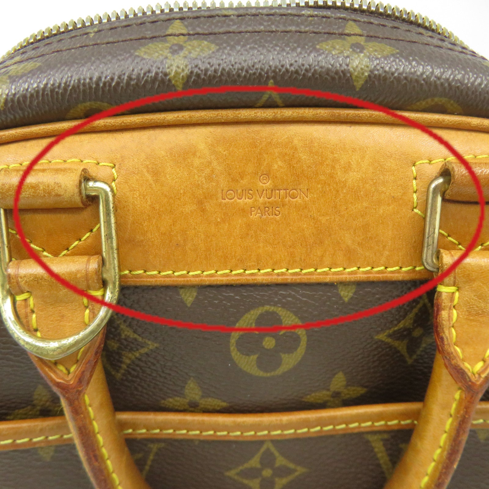 LOUIS VUITTON Monogram Trouville PM Hand Bag brown