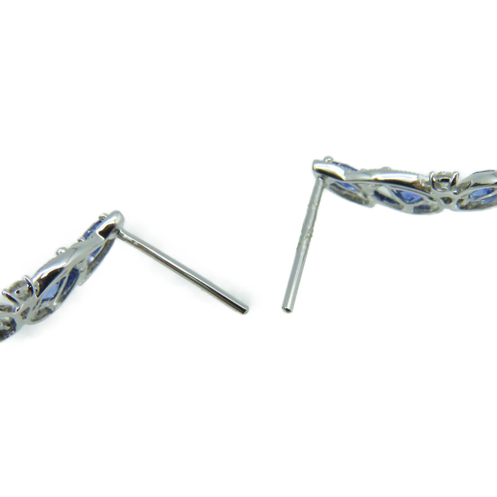 JEWELRY 【激减优惠】18K白金/0.72ct蓝宝石/0.06ct钻石Sapphire Earrings耳环
