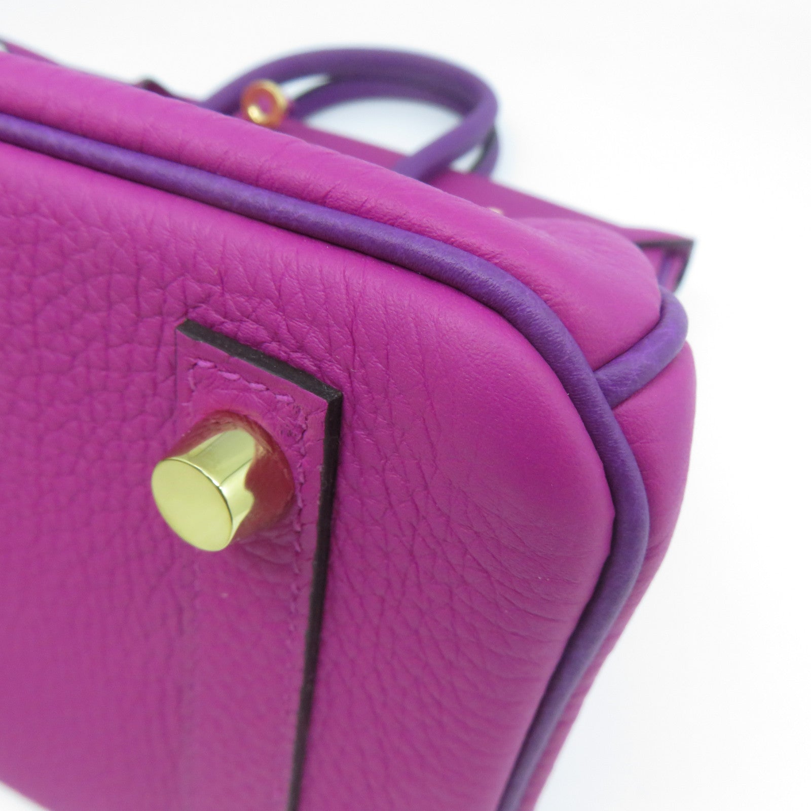 HERMES Togo皮革Birkin 25金扣手挽袋紫色