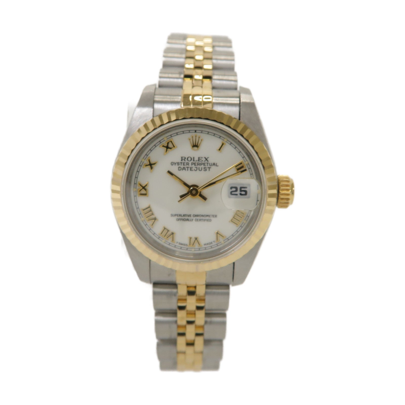 ROLEX Datejust 18K黄金/不鏽鋼手錶自動機芯白色