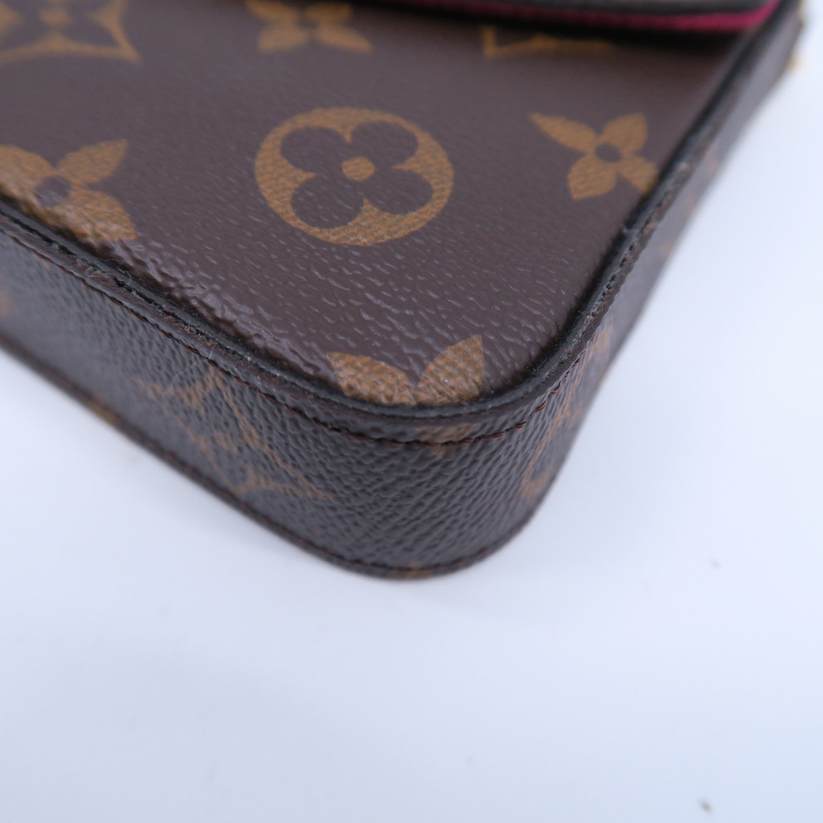 LOUIS VUITTON Monogram Felicie Pochette金扣鏈帶肩背袋啡色