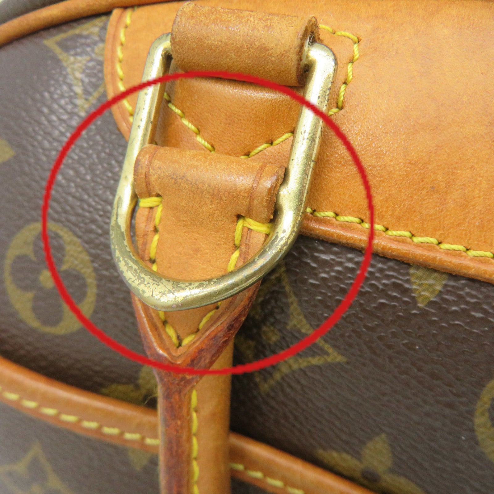 LOUIS VUITTON Monogram Trouville PM Hand Bag brown