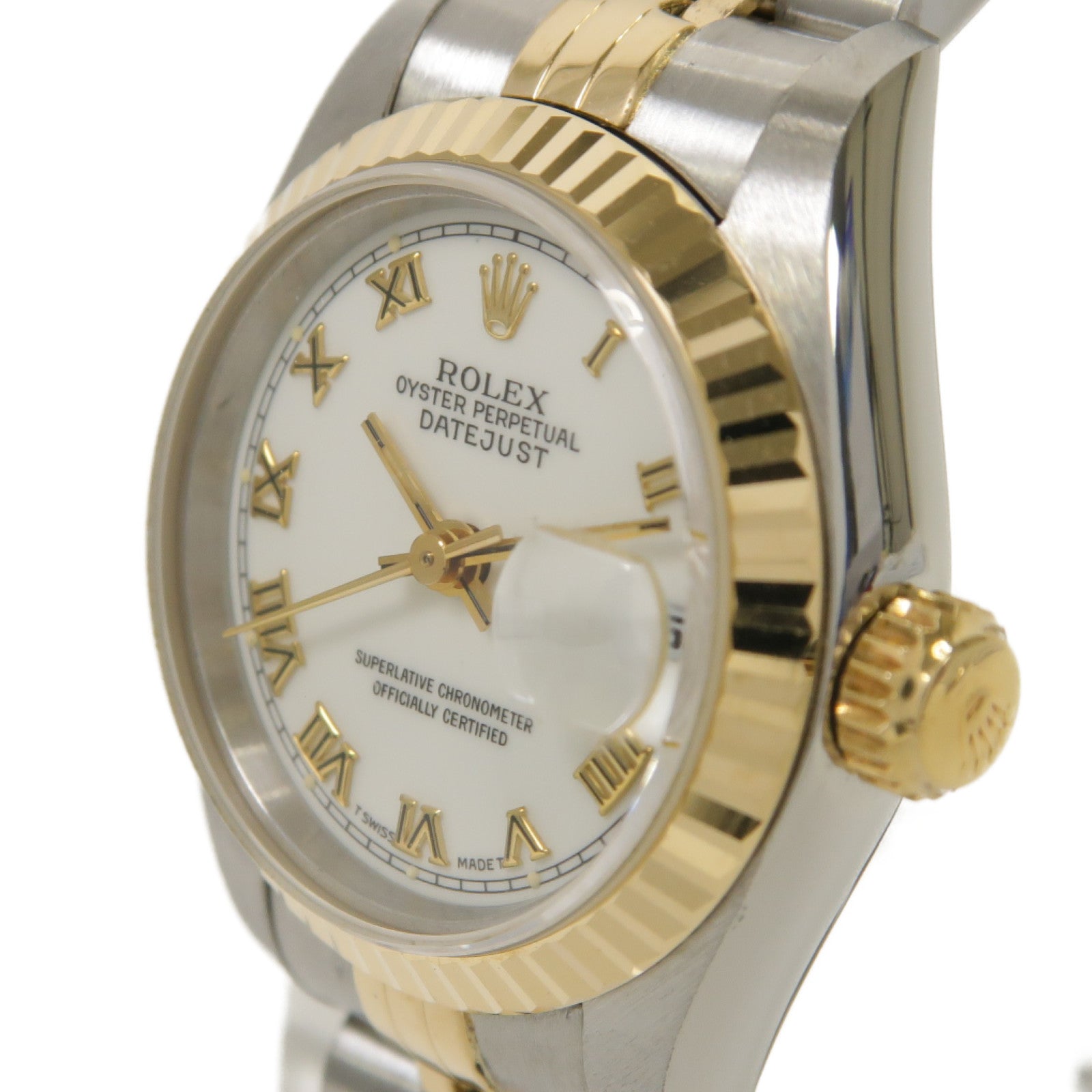 ROLEX Datejust 18K黄金/不鏽鋼手錶自動機芯白色
