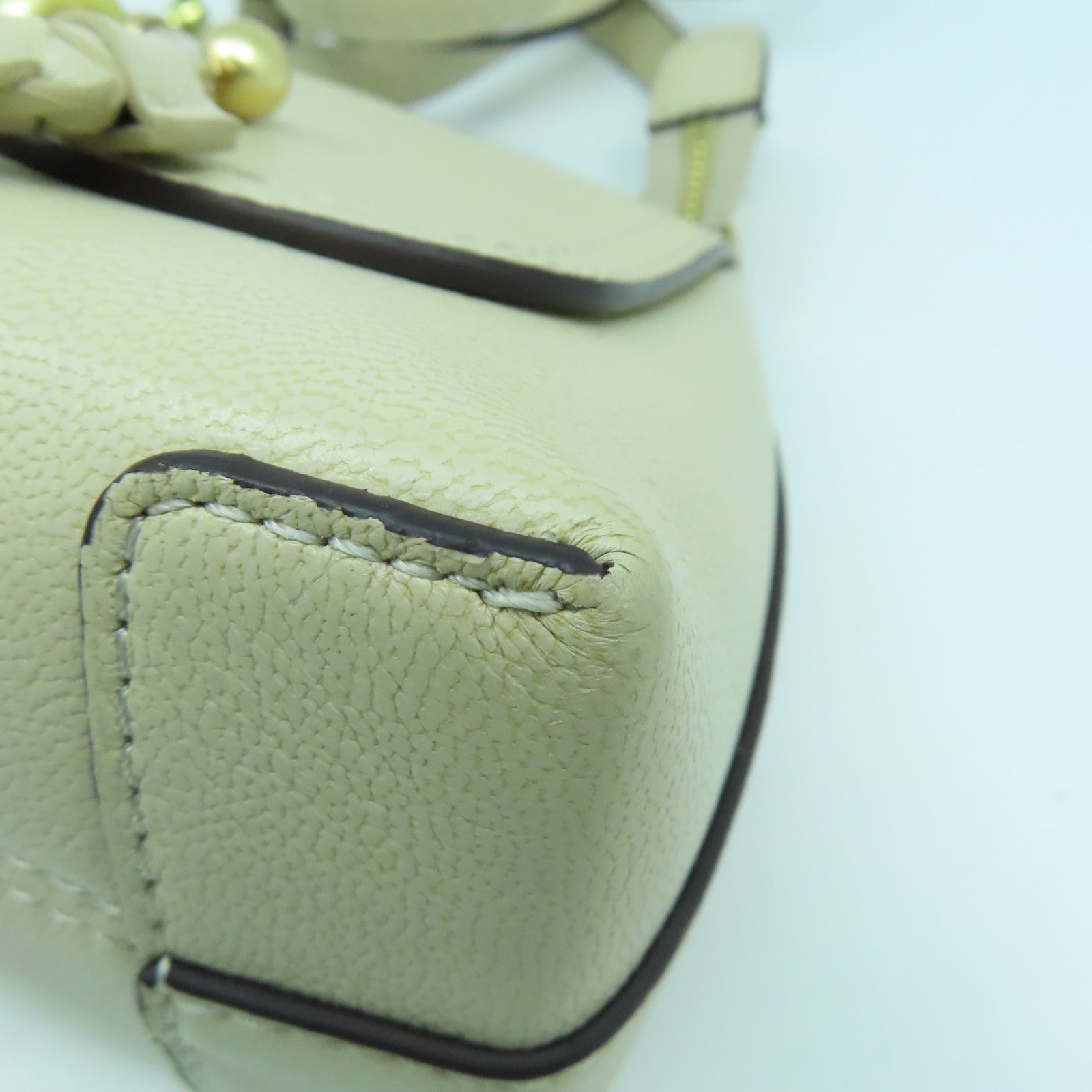 Chloe 牛皮皮革Shoulder Bag金扣手挽肩背兩用袋米色