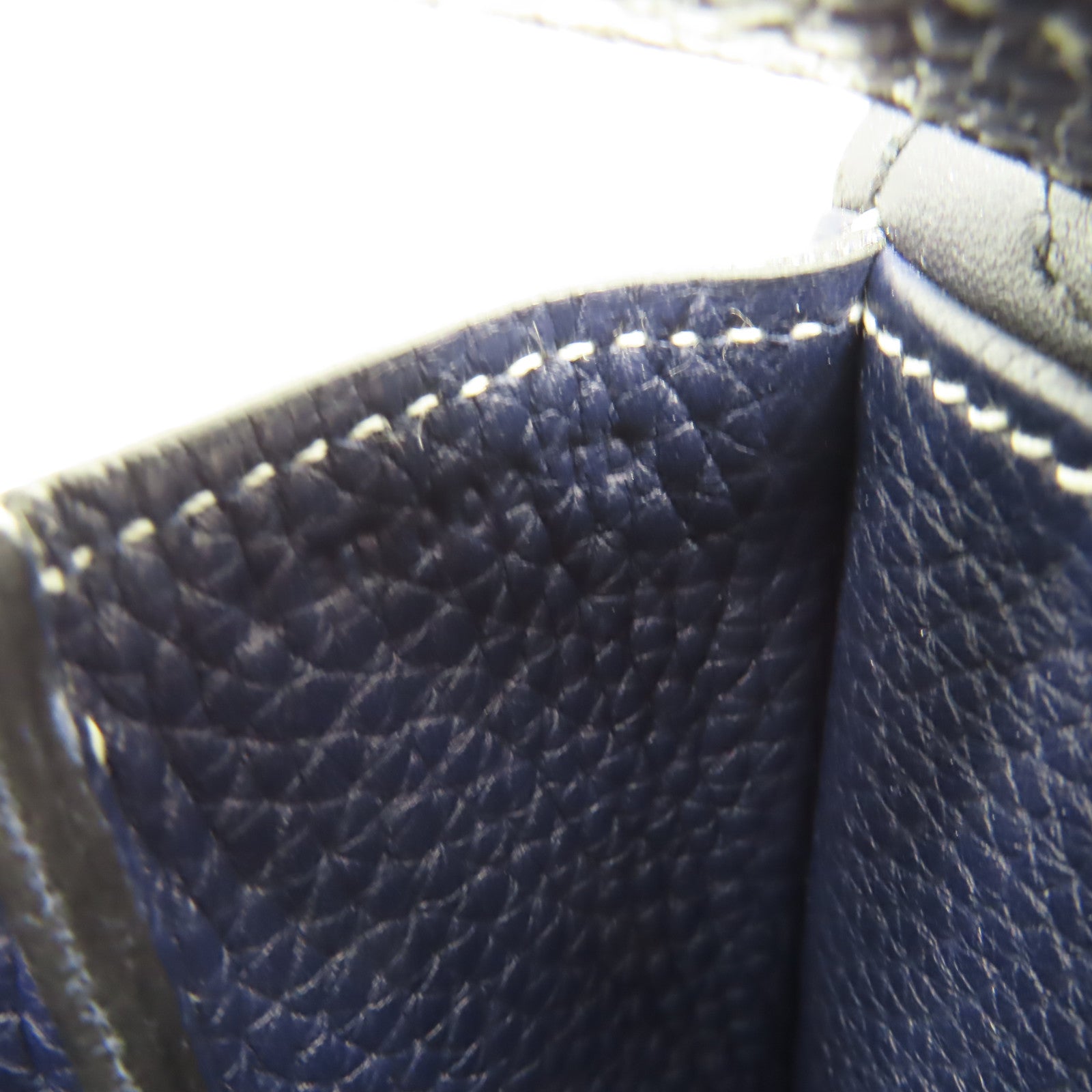 HERMES Clemence皮革Halzan 31 2Way Shoulder Bag銀扣手挽肩背兩用袋寶藍色