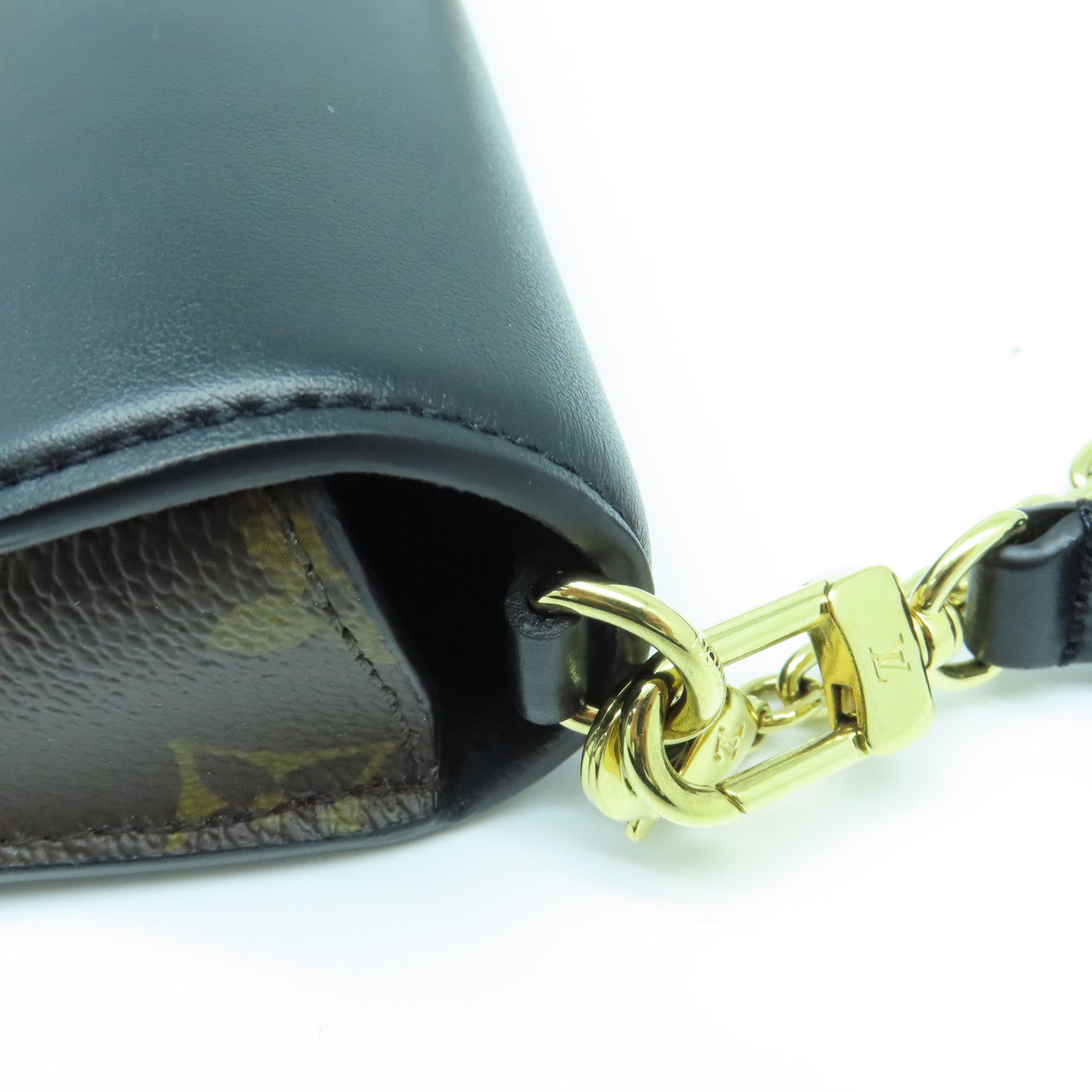 LOUIS VUITTON Monogram Padlock on Strap金扣肩背袋棕色/黑色