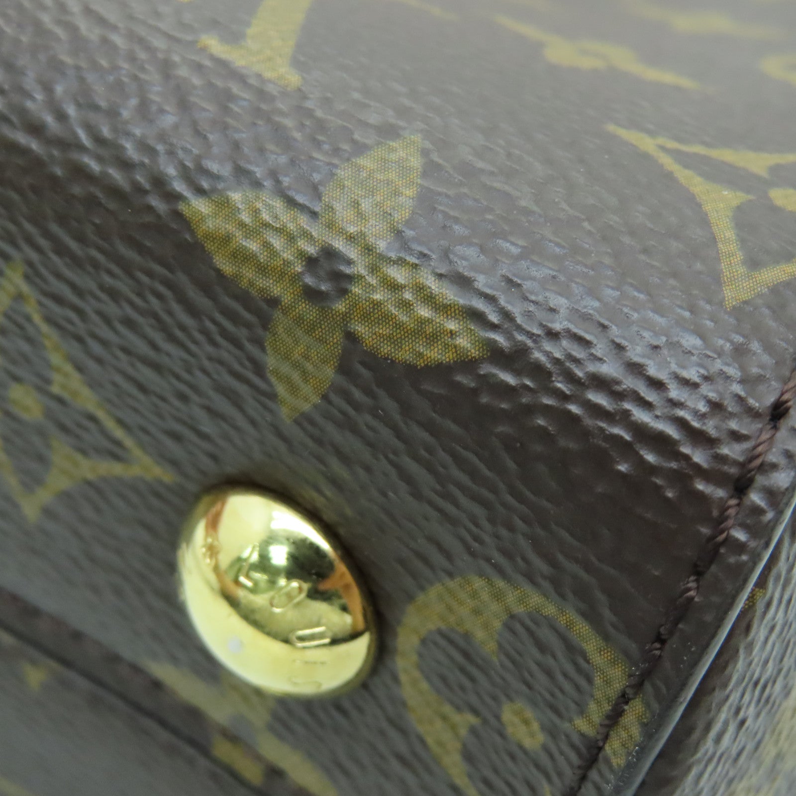 LOUIS VUITTON Monogram Cluny BB gold buckle handle shoulder bag brown