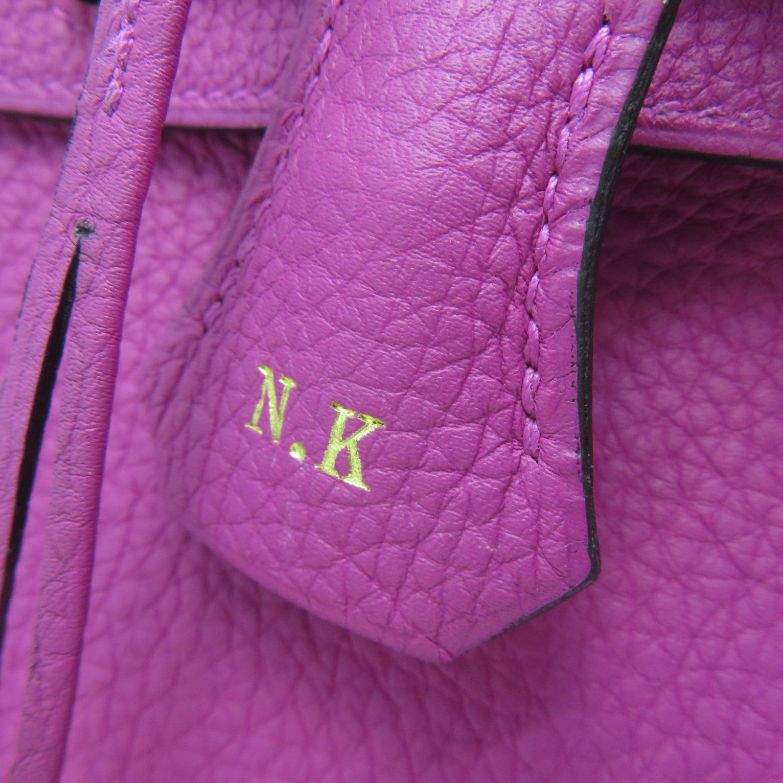 HERMES Togo皮革Birkin 25金扣手挽袋紫色
