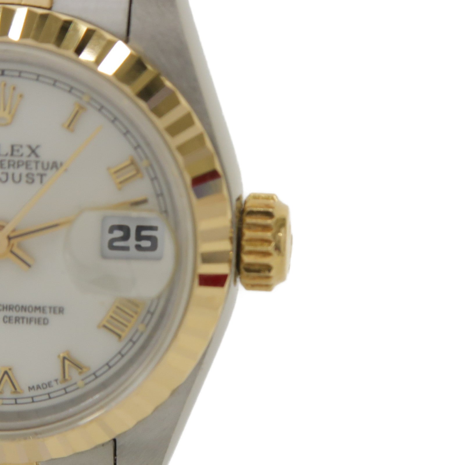 ROLEX Datejust 18K黄金/不鏽鋼手錶自動機芯白色