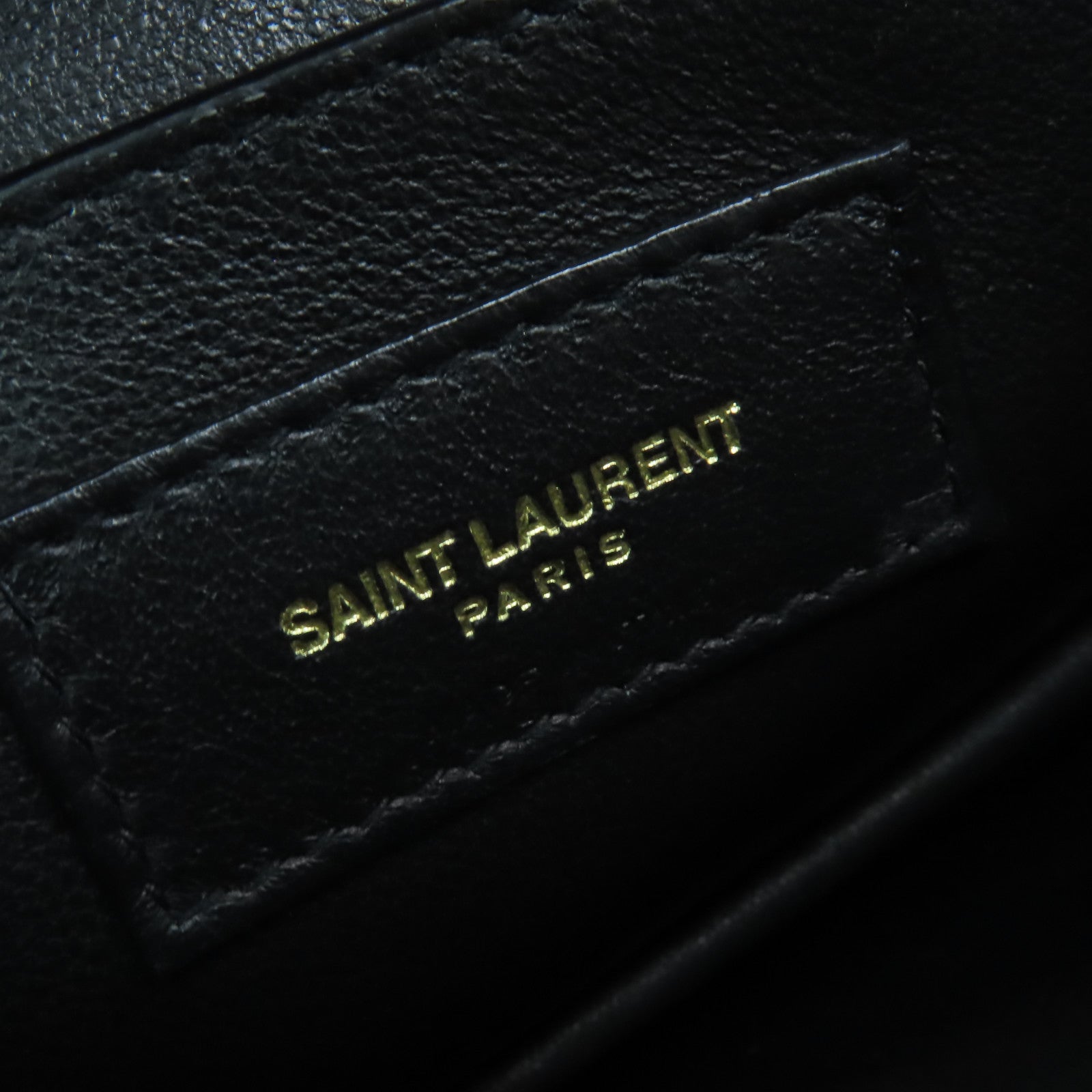 SAINT LAURENT 麂皮皮革/皮革Shoulder Bag金扣肩背袋黑色