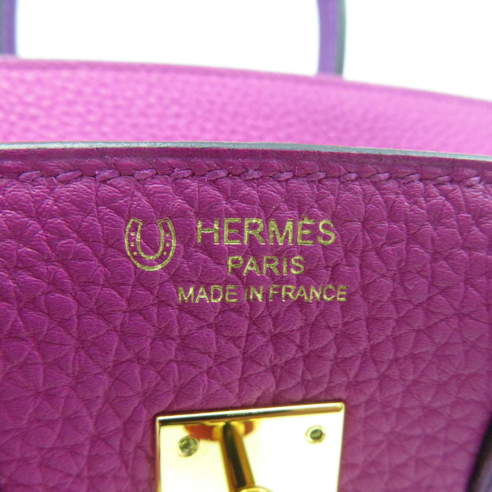 HERMES Togo皮革Birkin 25金扣手挽袋紫色