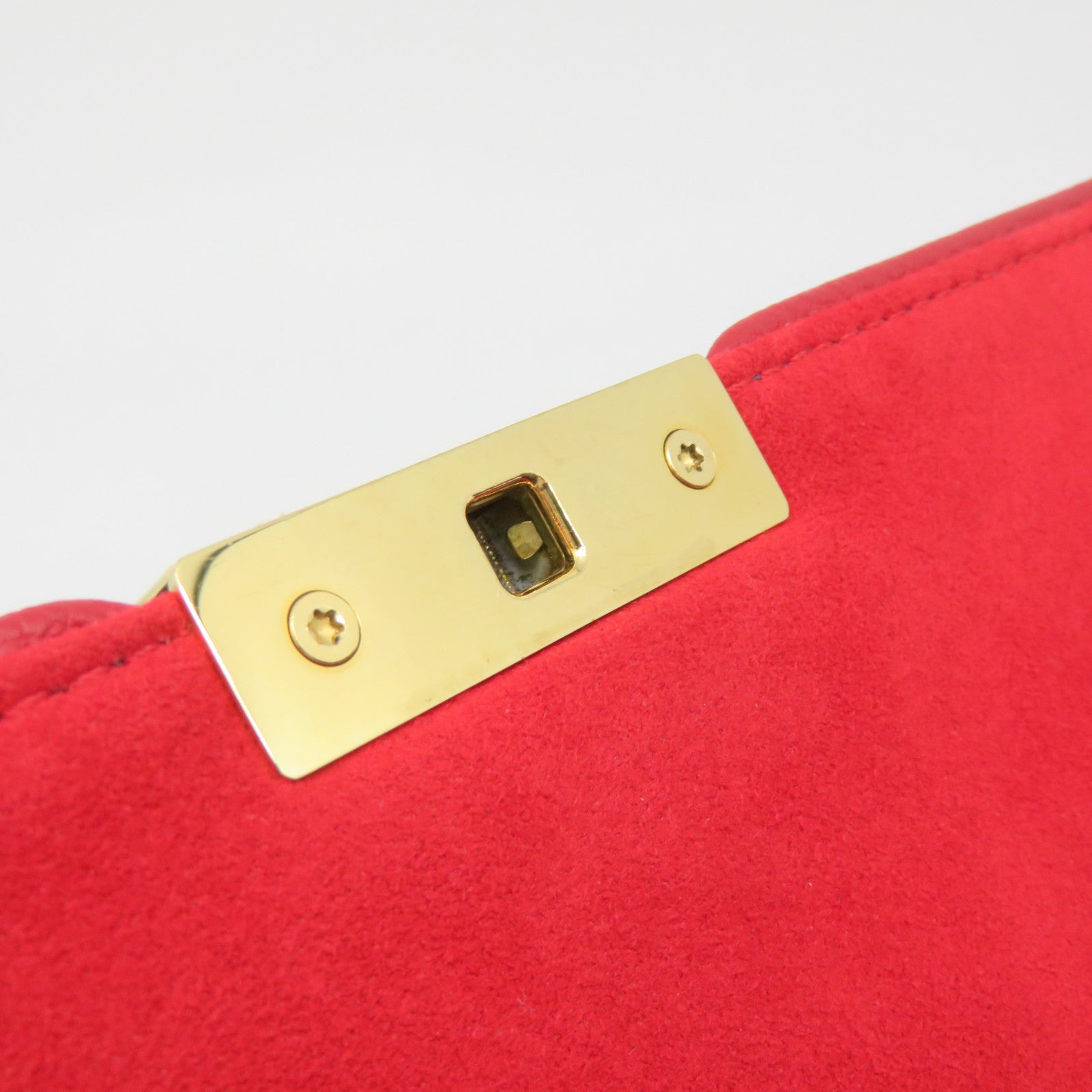 LOUIS VUITTON Mono-Empreinte Saint Sulpice PM Shoulder Bag金扣鏈帶肩背袋寶藍色/紅色