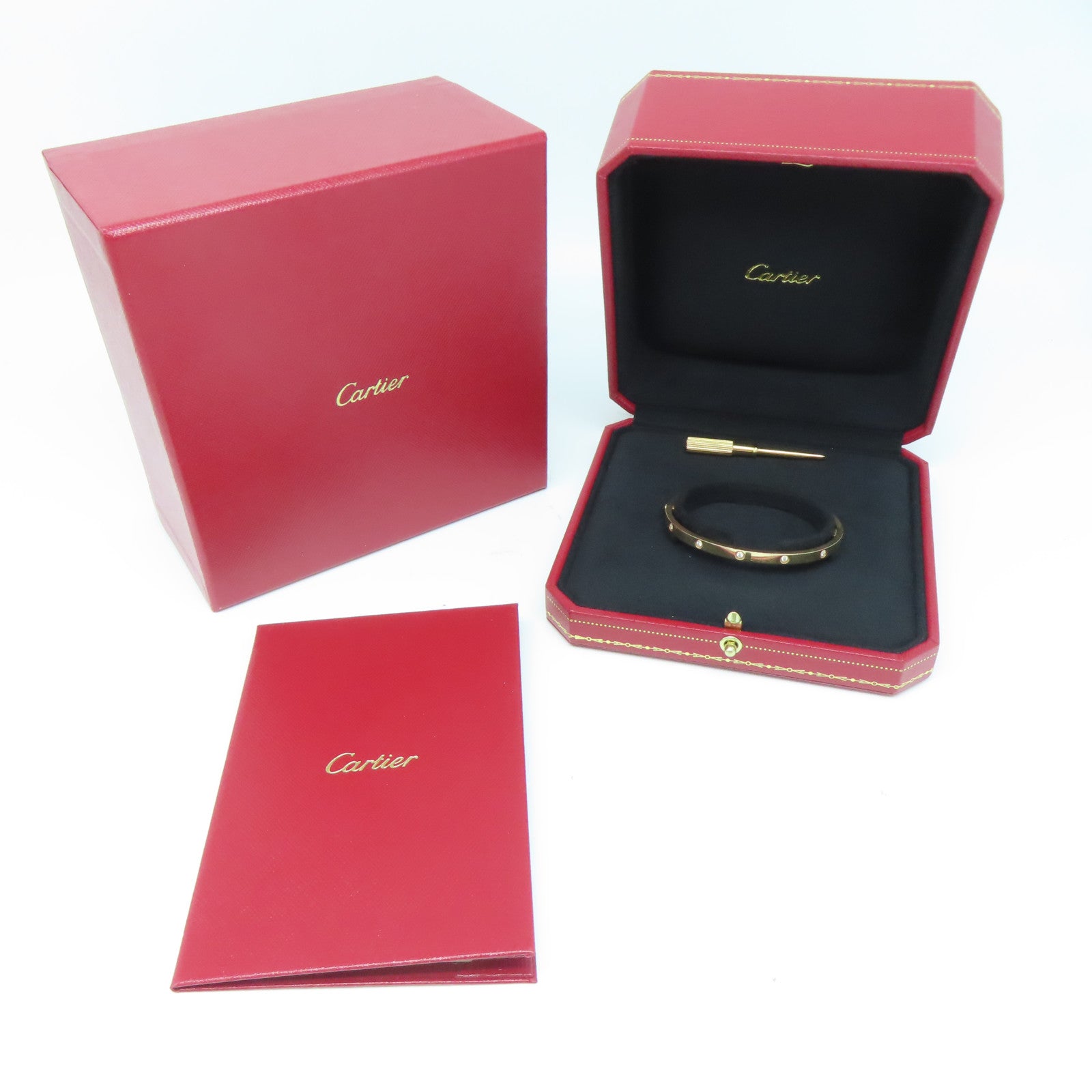 CARTIER 18K玫瑰金Mini Love Bracelet 10 Diamond钻石手镯