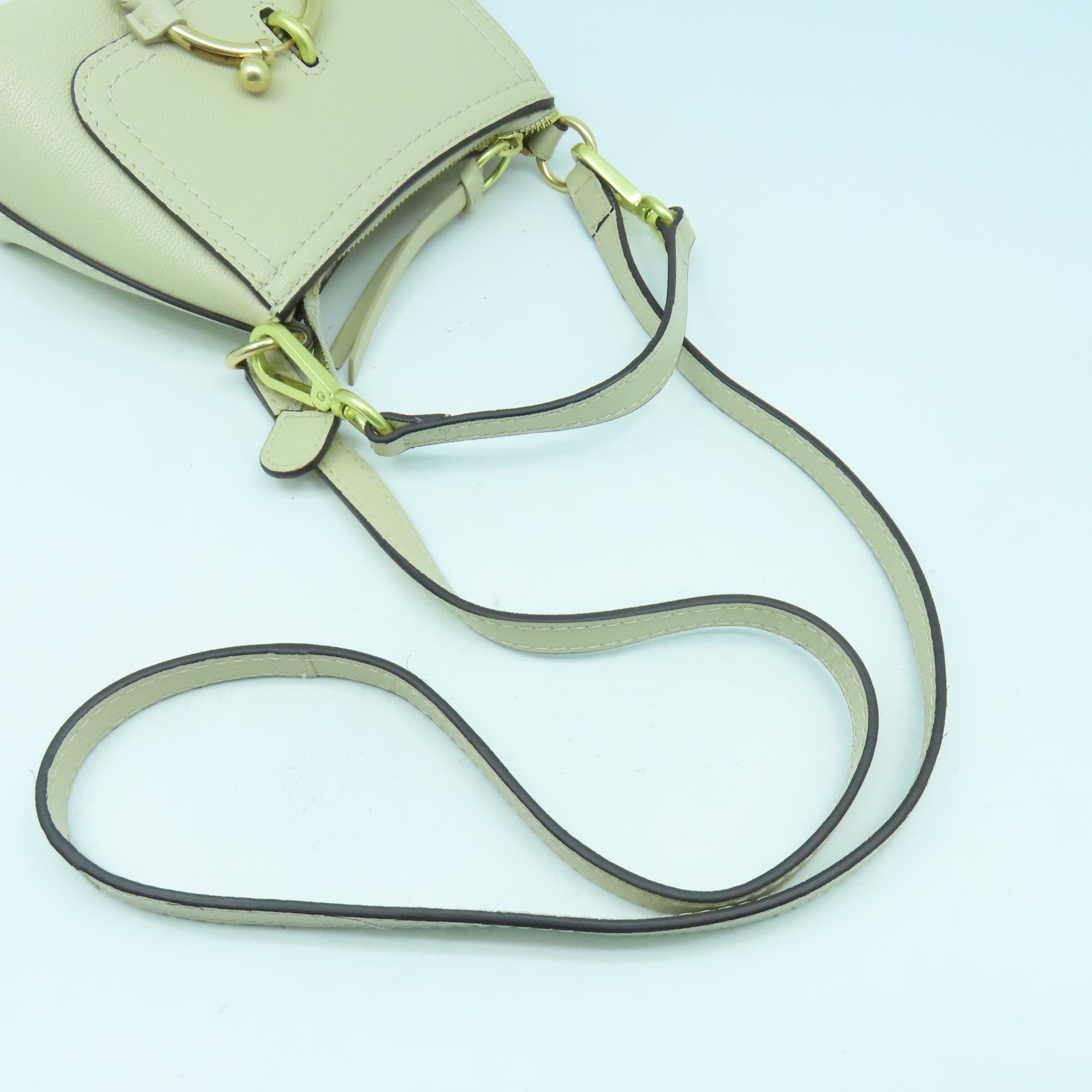 Chloe 牛皮皮革Shoulder Bag金扣手挽肩背兩用袋米色
