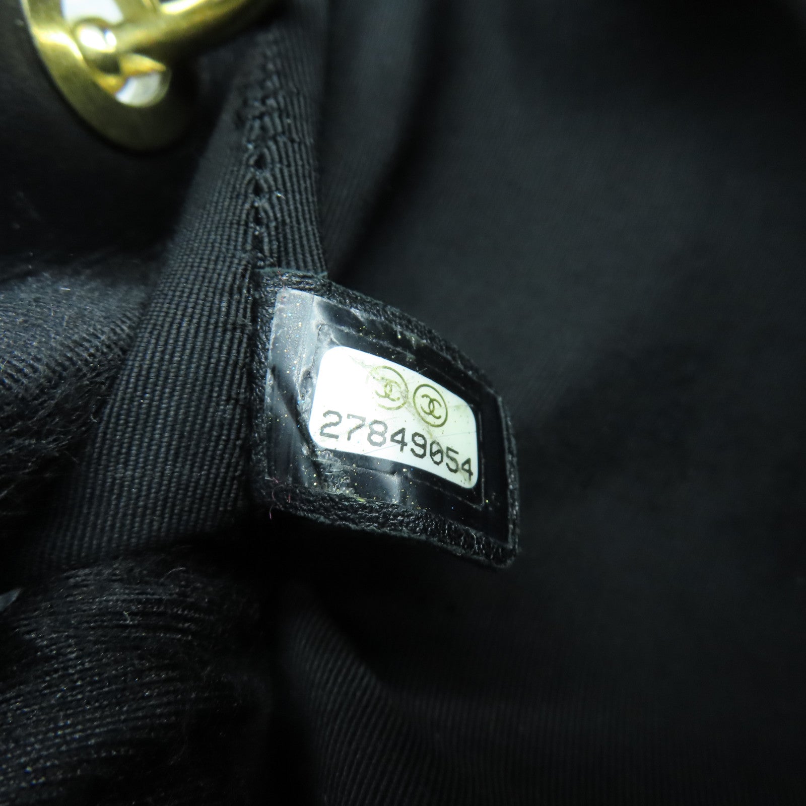 CHANEL 斜紋牛皮皮革Chain Shoulder Bag金扣鏈帶肩背袋黑色