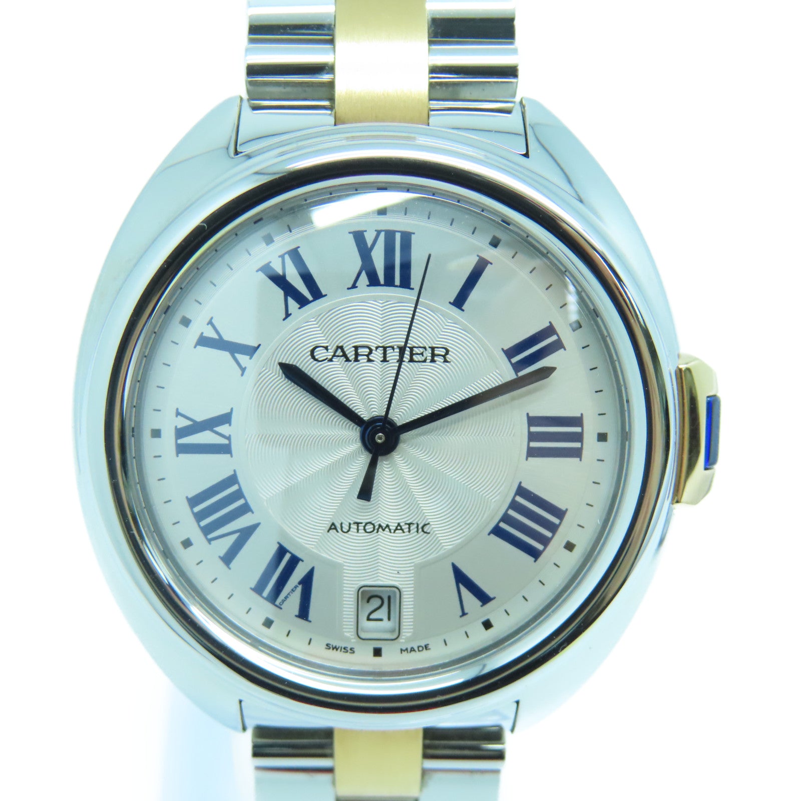 CARTIER 【激減優惠】Cle de Cartier 18K/不鏽鋼手錶自動機芯銀色