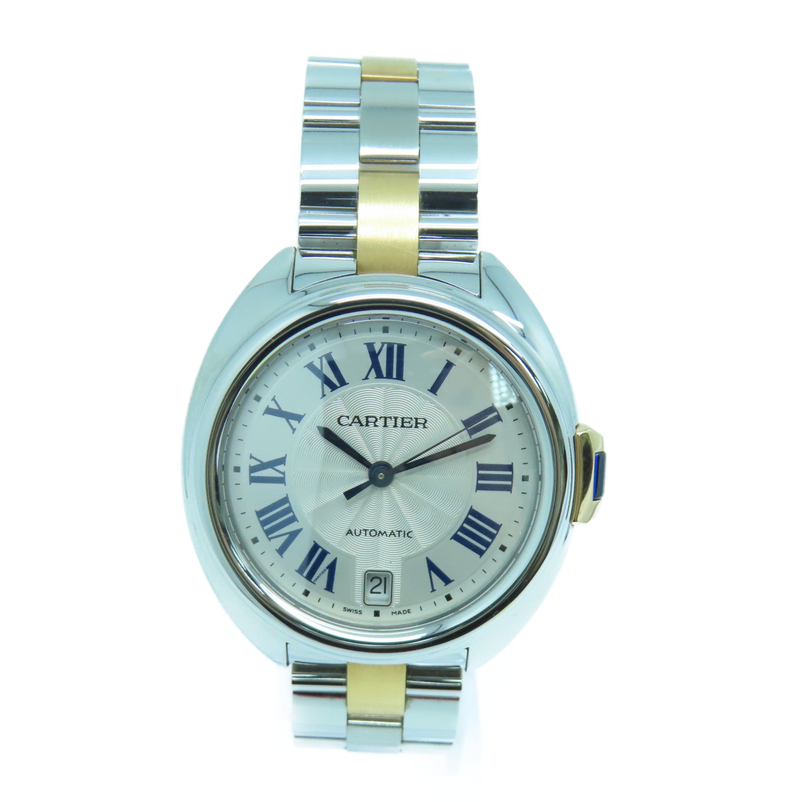 CARTIER 【激減優惠】Cle de Cartier 18K/不鏽鋼手錶自動機芯銀色
