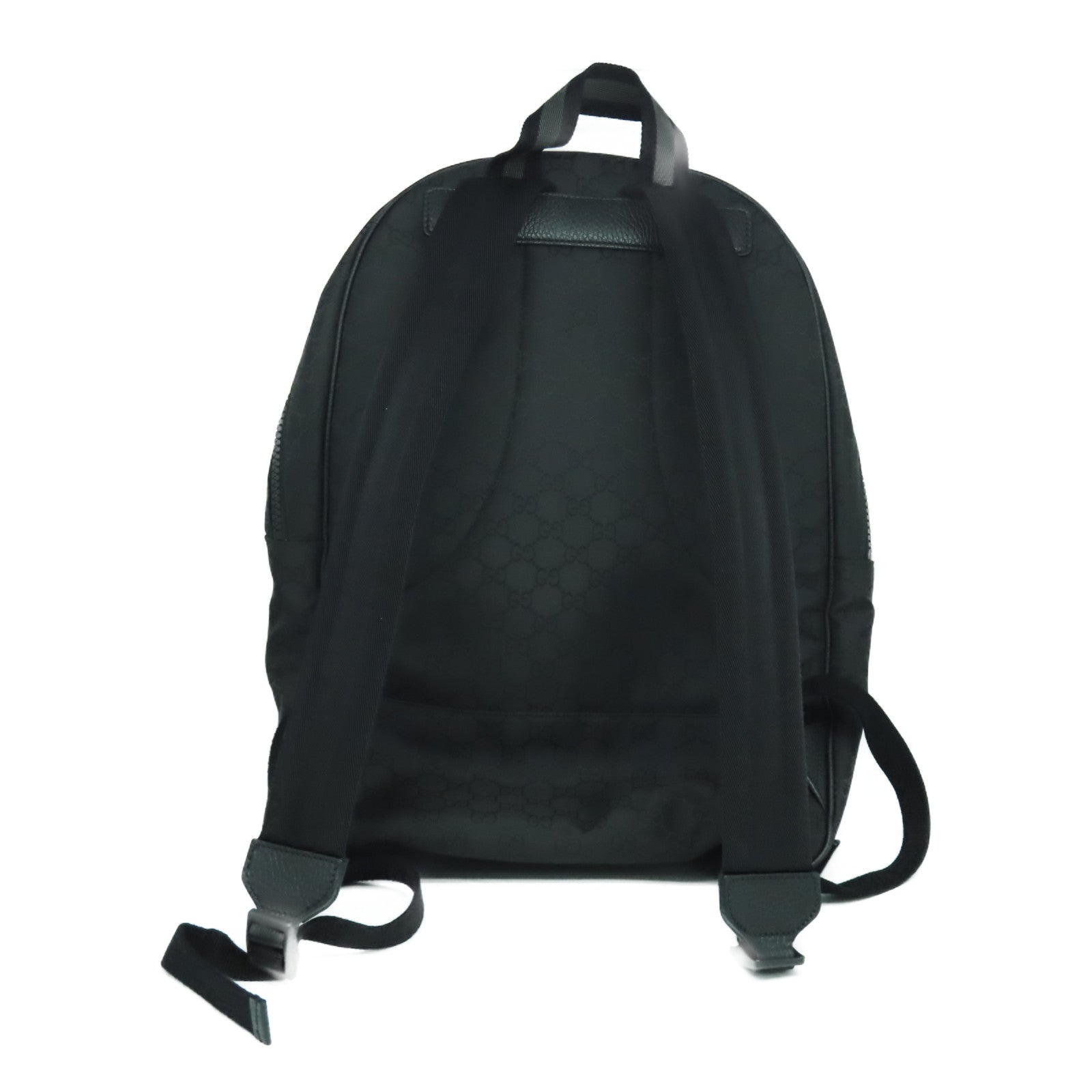GUCCI 帆布Backpack銀扣背包黑色