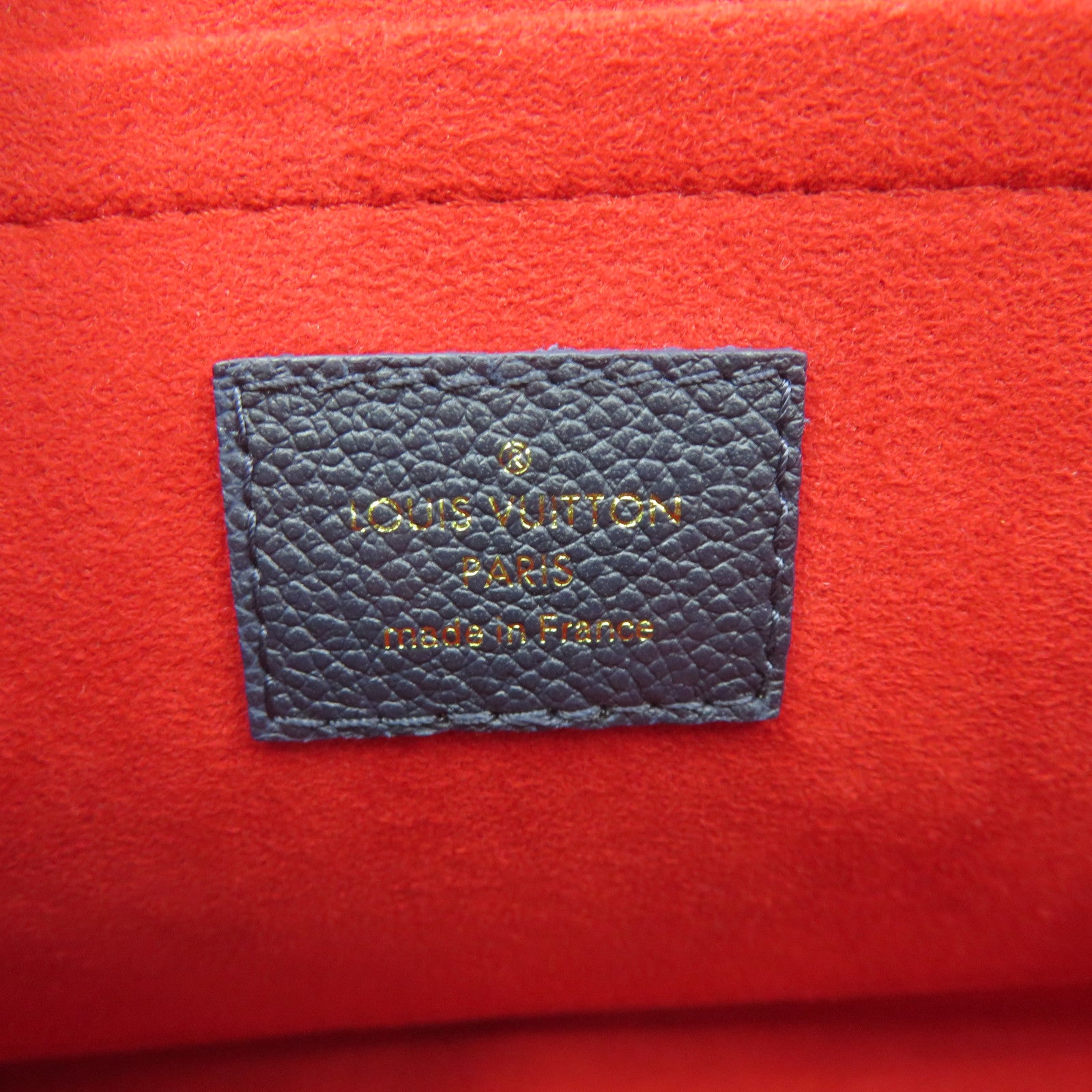 LOUIS VUITTON Mono-Empreinte Saint Sulpice PM Shoulder Bag金扣鏈帶肩背袋寶藍色/紅色