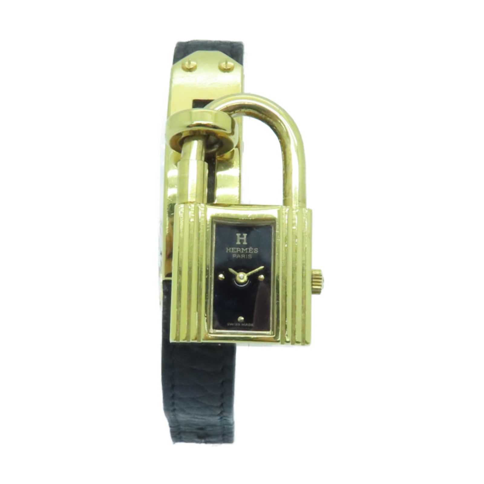 HERMES Kelly Watch不锈钢手表石英机芯黒色
