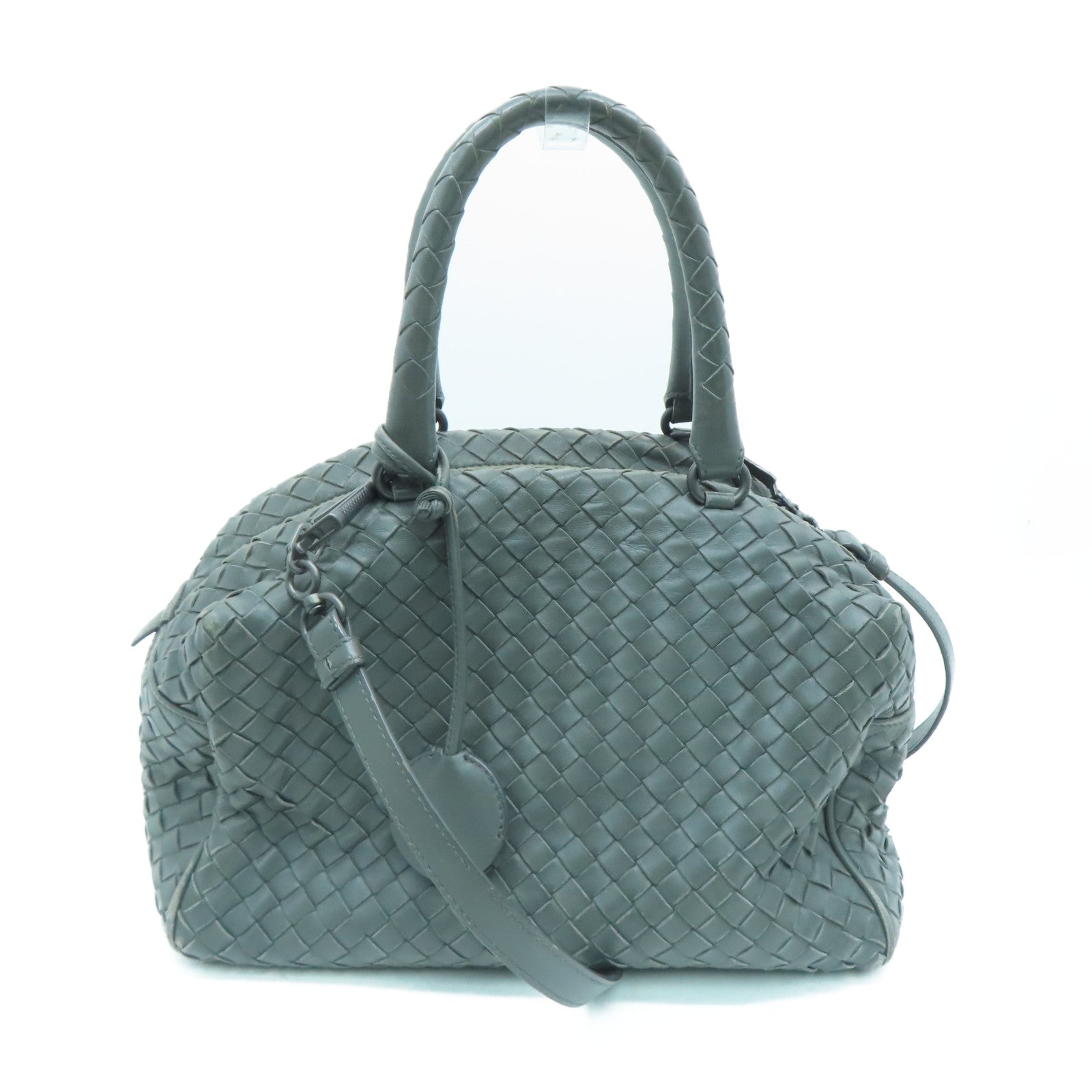 BOTTEGA VENETA 【Sharp Discount】Craftskin Leather 2way Shoulder Bag Handle Shoulder Bag Gray