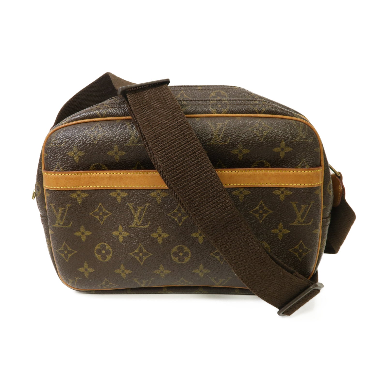 LOUIS VUITTON Monogram Reporter PM金扣肩背袋肩背袋