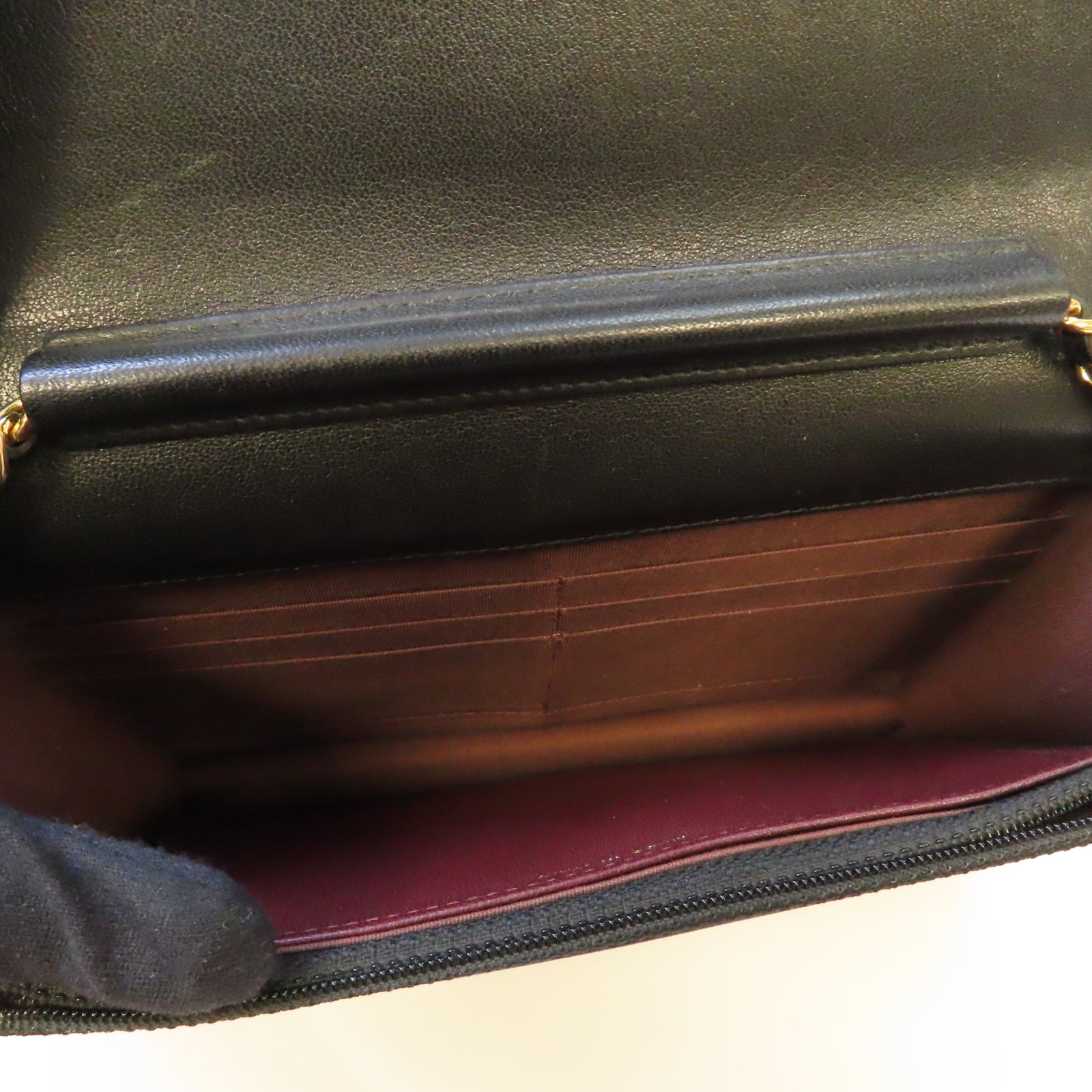 CHANEL 菱格牛皮皮革WOC Wallet On Chain金扣鏈帶肩背袋黑色