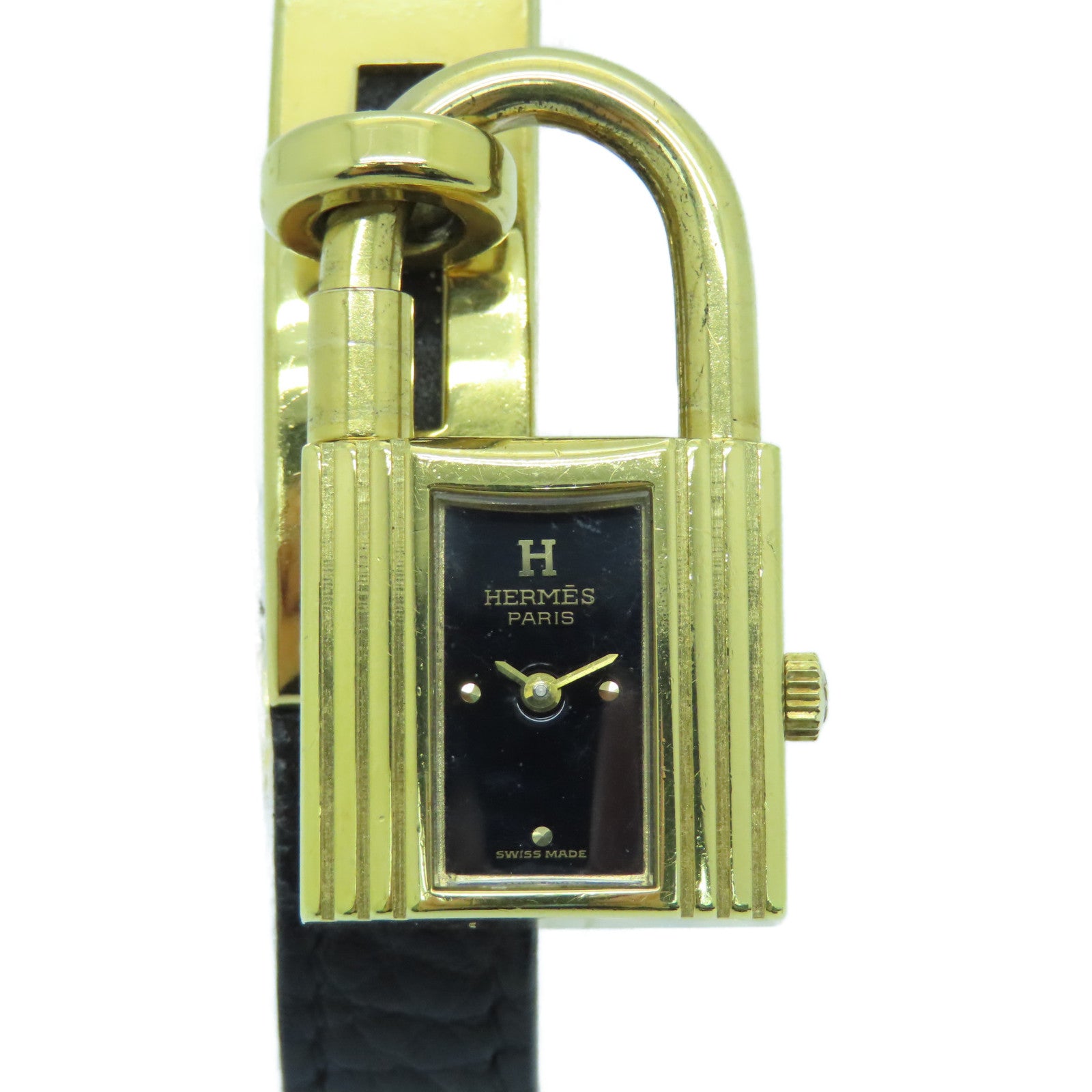 HERMES Kelly Watch不锈钢手表石英机芯黒色