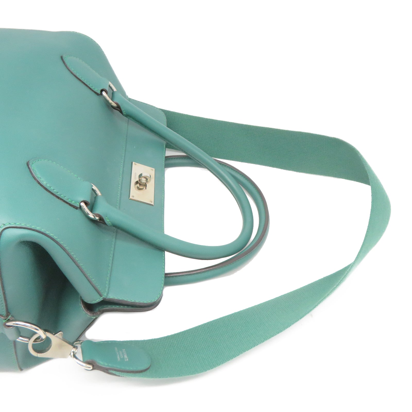 HERMES [Sharp Discount] Evercolor Leather Toolbox 26 Silver Buckle Handle Shoulder Backpack Malachite Green/Malachite/Z6