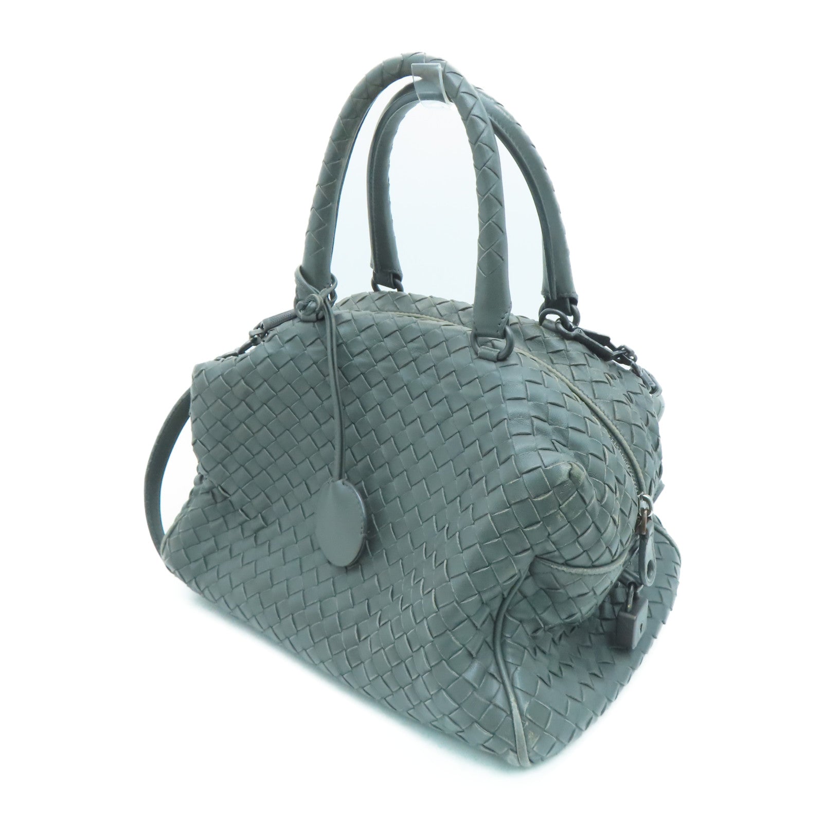 BOTTEGA VENETA 【Sharp Discount】Craftskin Leather 2way Shoulder Bag Handle Shoulder Bag Gray