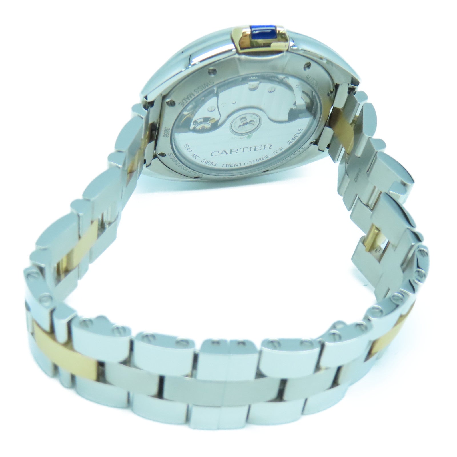 CARTIER 【激減優惠】Cle de Cartier 18K/不鏽鋼手錶自動機芯銀色