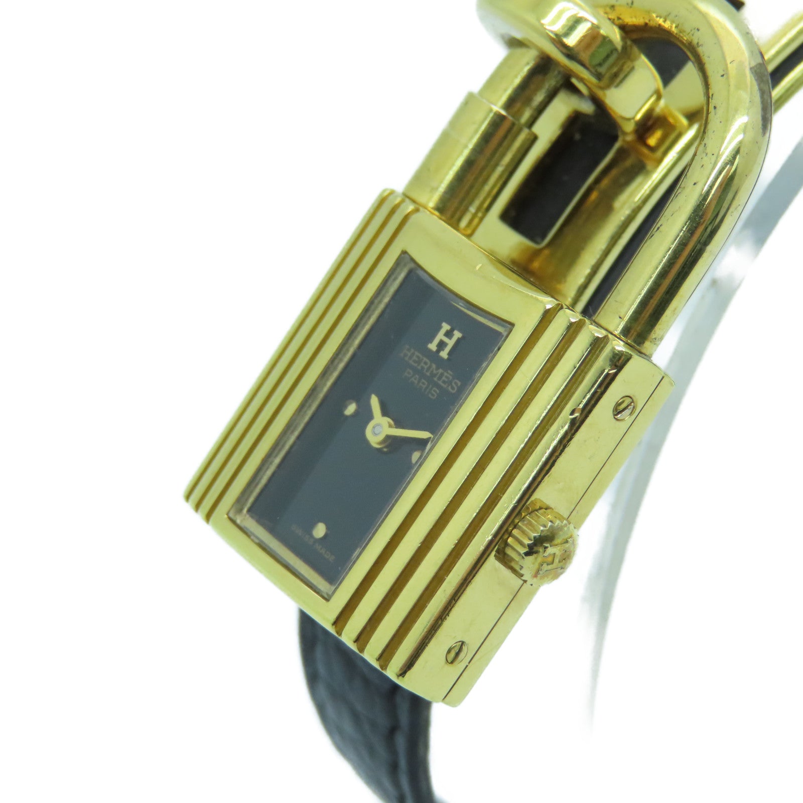 HERMES Kelly Watch不锈钢手表石英机芯黒色