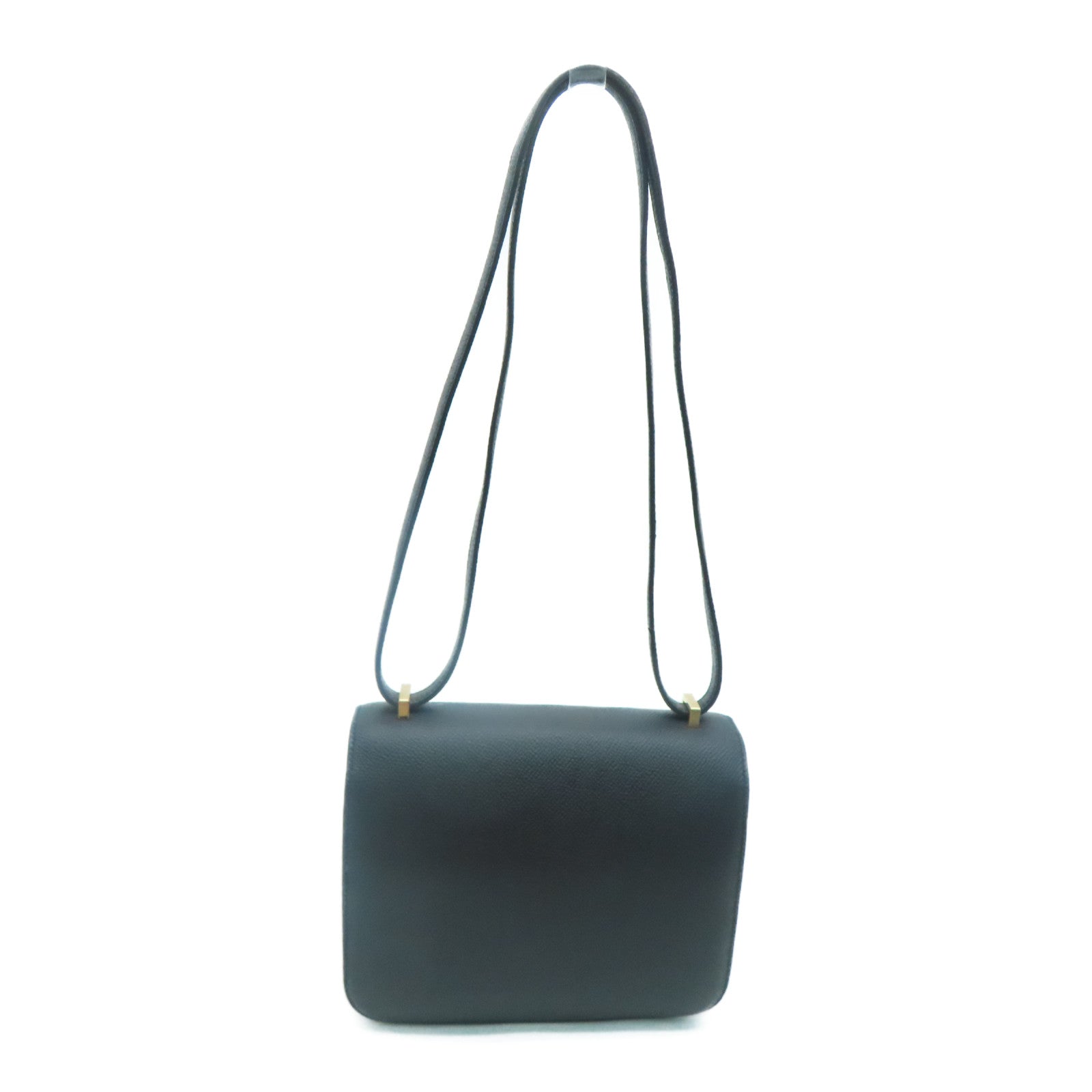 HERMES Epsom皮革Constance Mini金扣肩背袋Noir/黑色