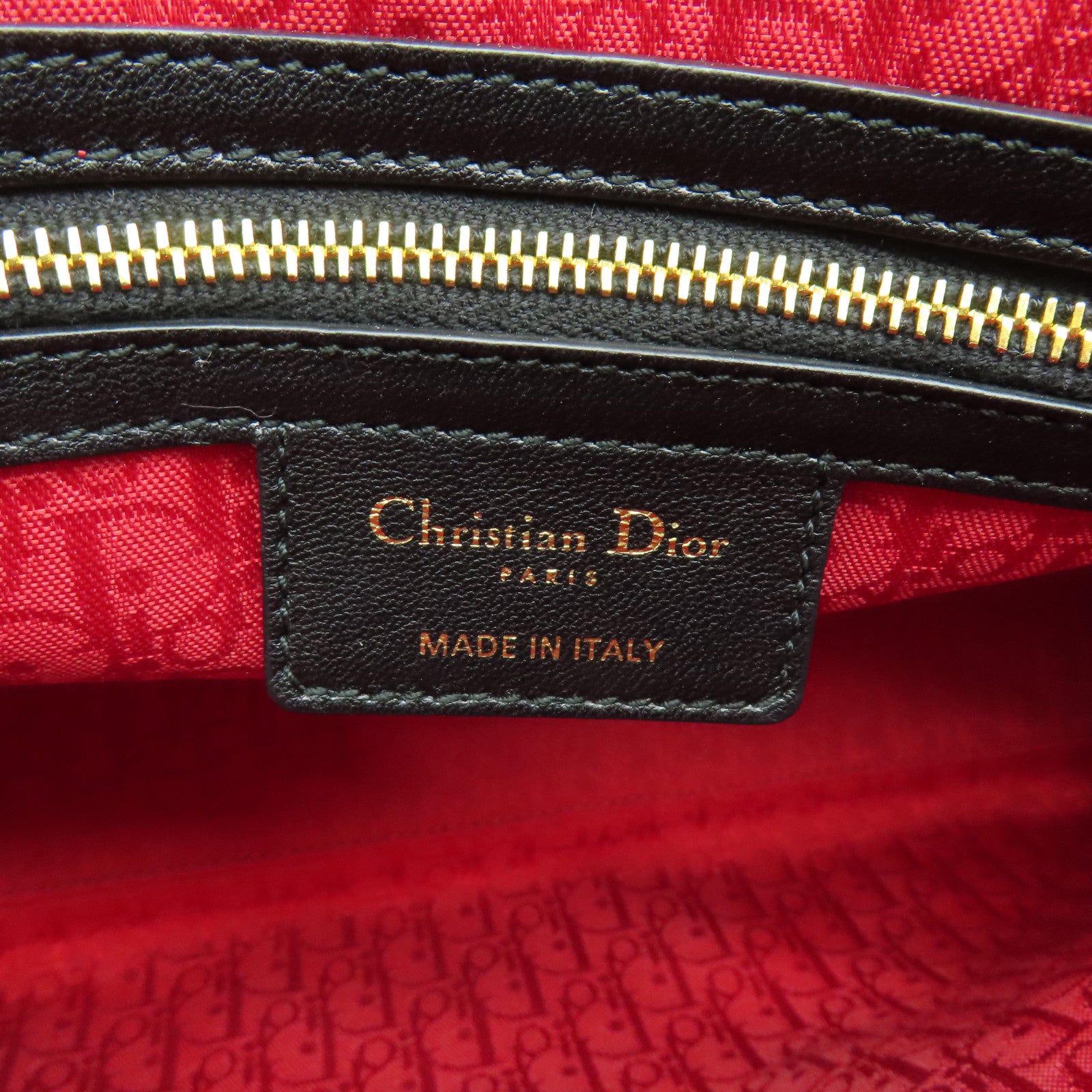 Dior 羊皮皮革Lady Dior金扣手挽肩背兩用袋黑色