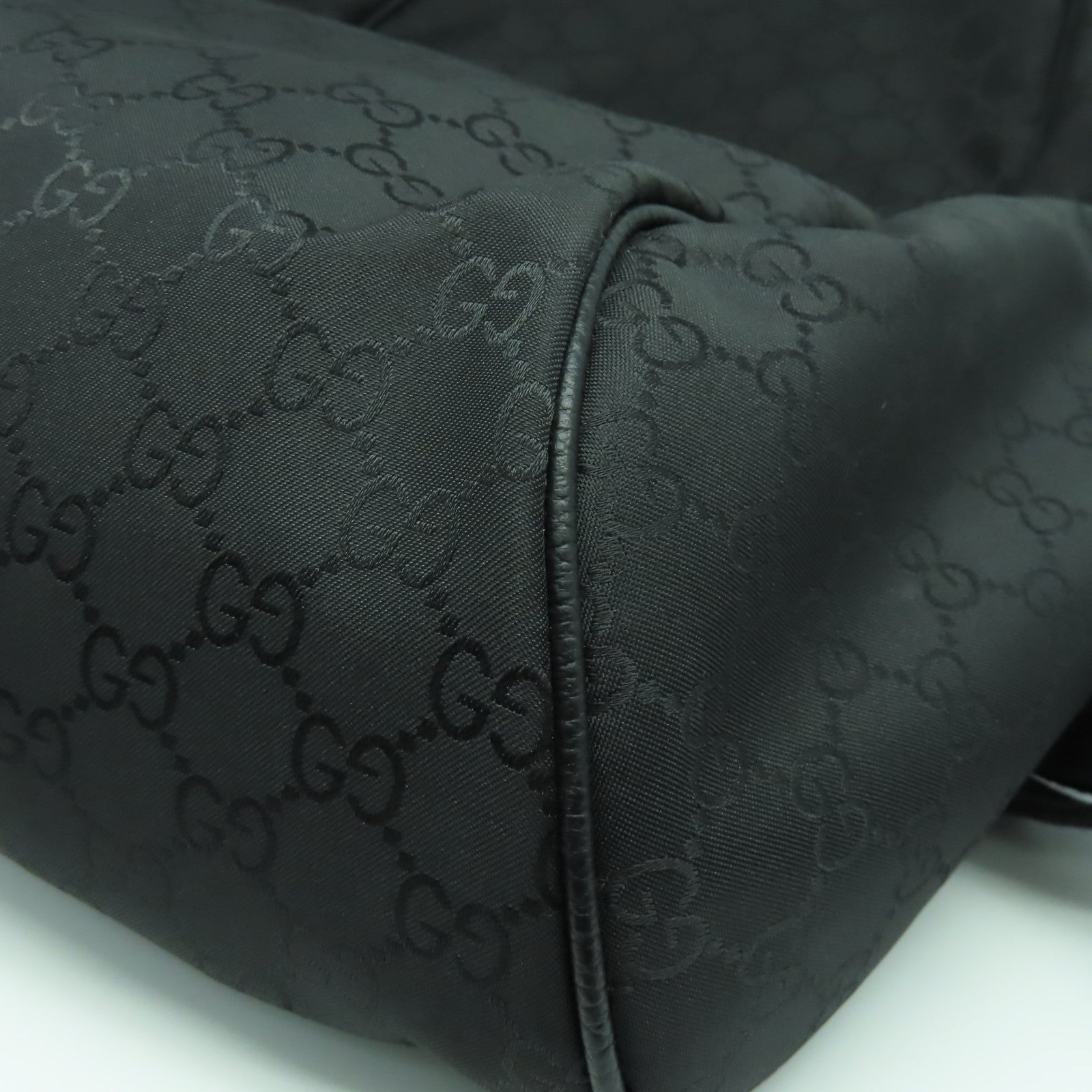 GUCCI 帆布Backpack銀扣背包黑色