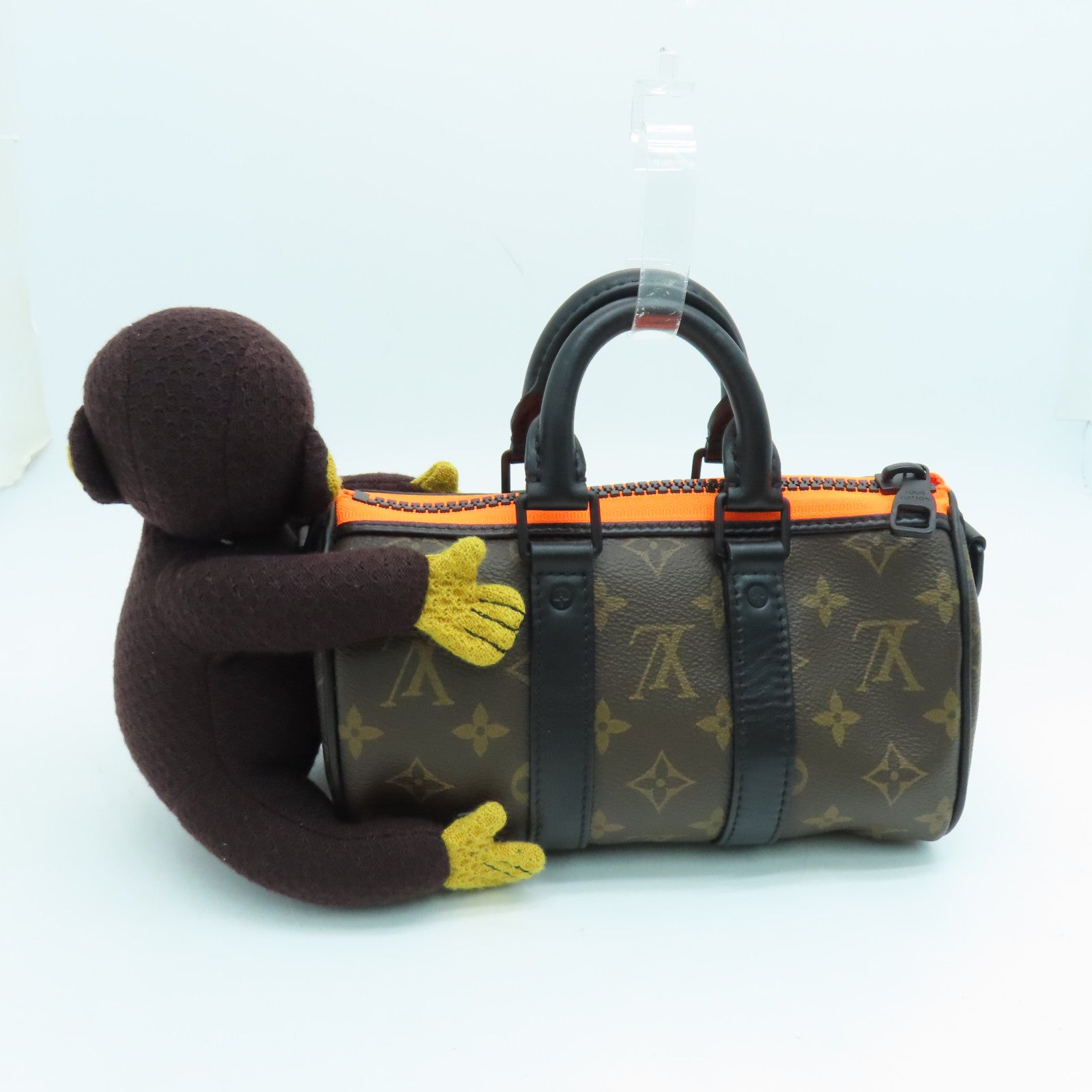 LOUIS VUITTON Monogram Monkey Keepall Nano手挽肩背两用袋黑色/啡色