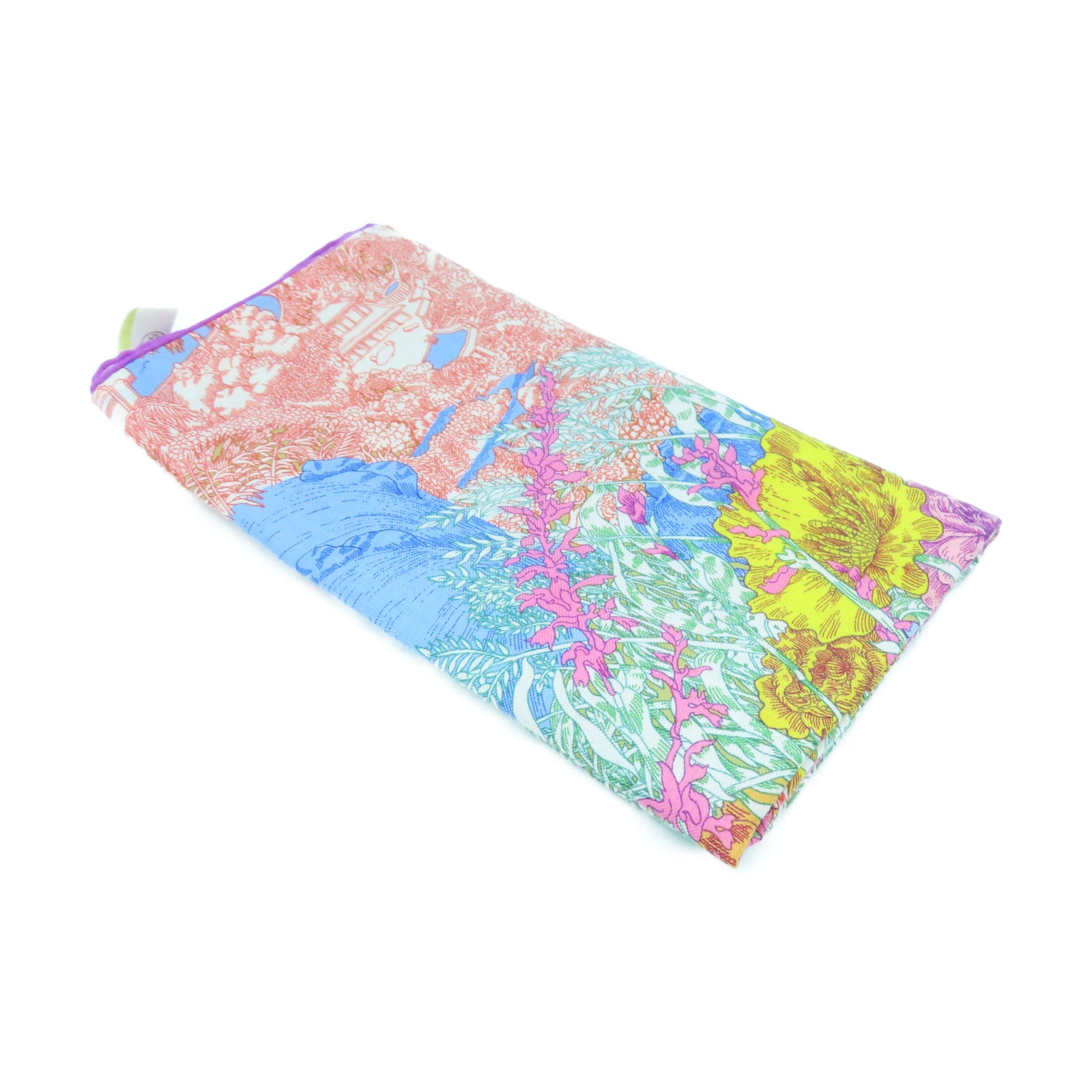 HERMES 【激減優惠】絲質羊絨Mon Premier Galop Shawl 140絲巾彩色/紫色