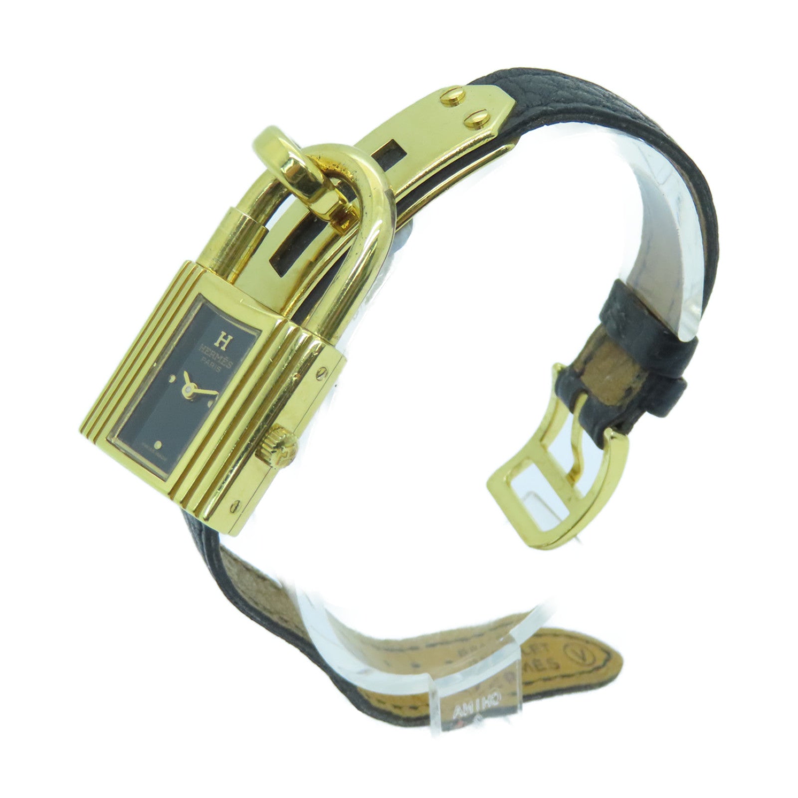 HERMES Kelly Watch不锈钢手表石英机芯黒色
