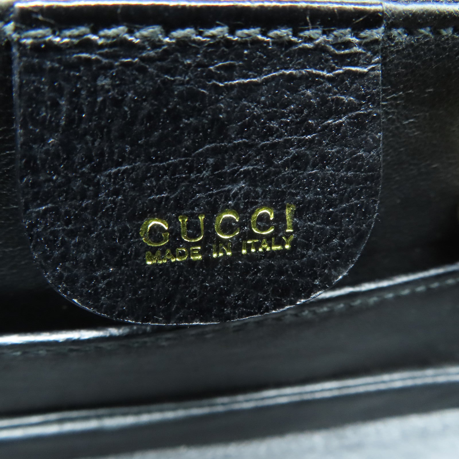 GUCCI 牛皮皮革Vintage Bamboo Bag金扣手挽肩背兩用袋黑色