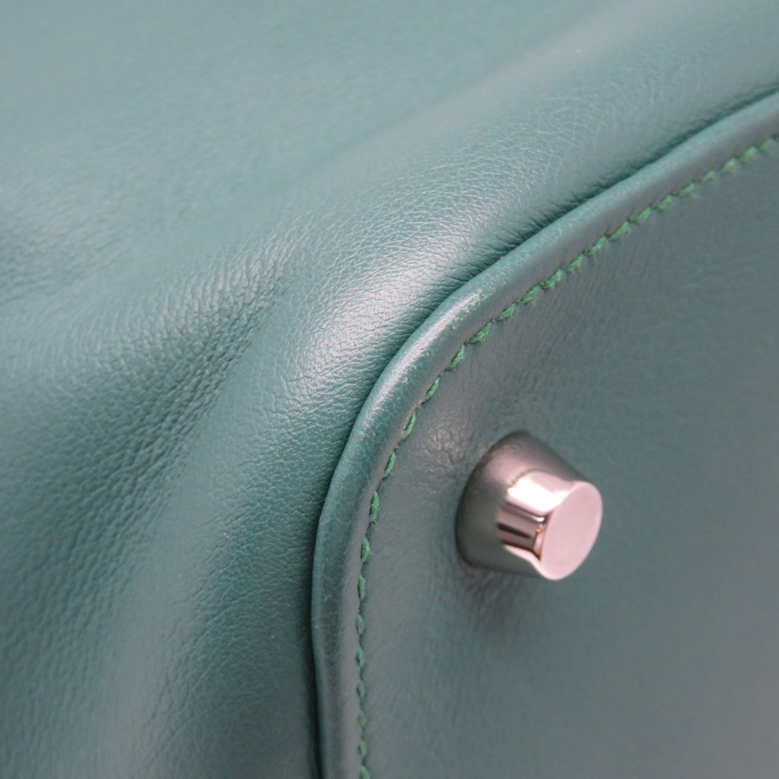 HERMES [Sharp Discount] Evercolor Leather Toolbox 26 Silver Buckle Handle Shoulder Backpack Malachite Green/Malachite/Z6