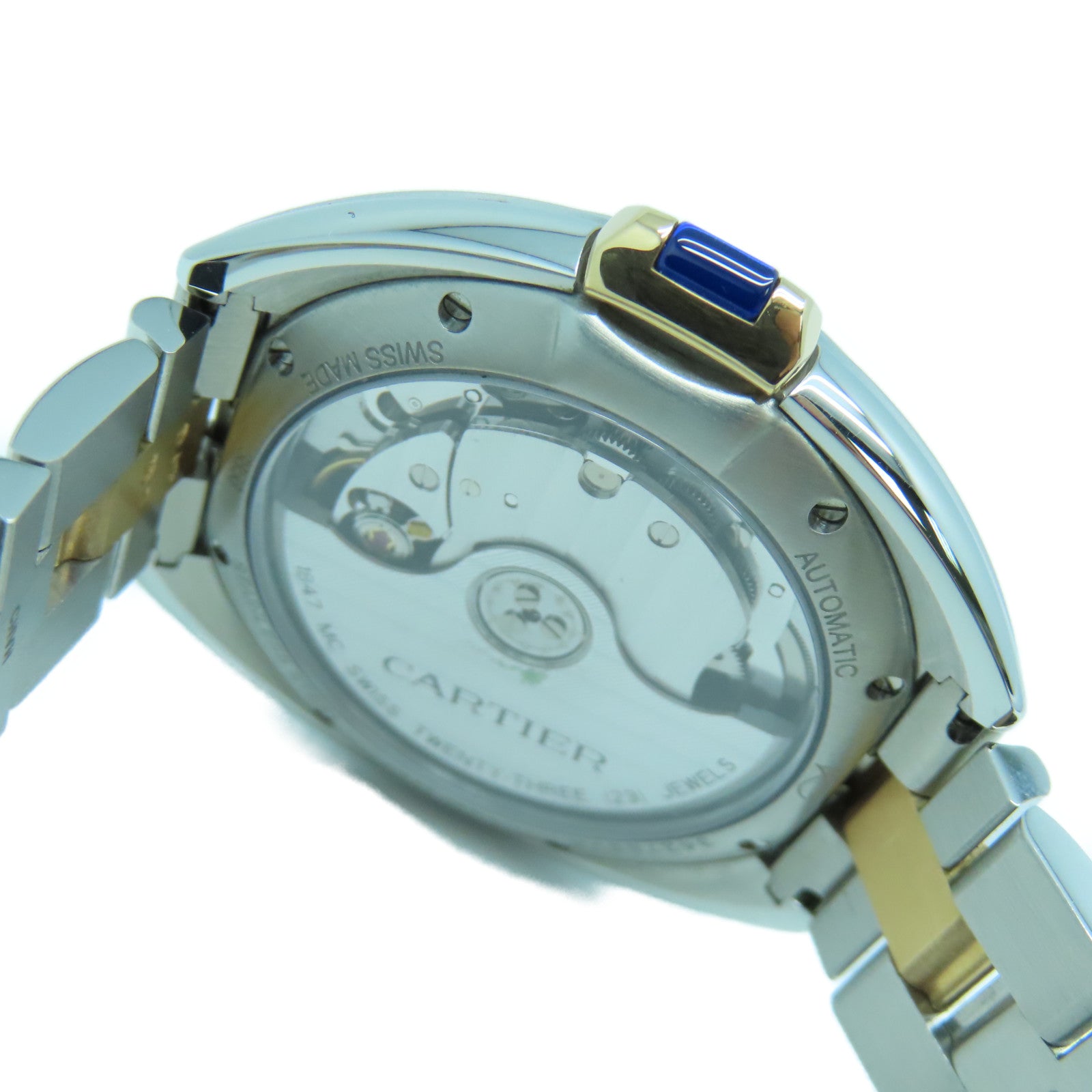 CARTIER 【激減優惠】Cle de Cartier 18K/不鏽鋼手錶自動機芯銀色