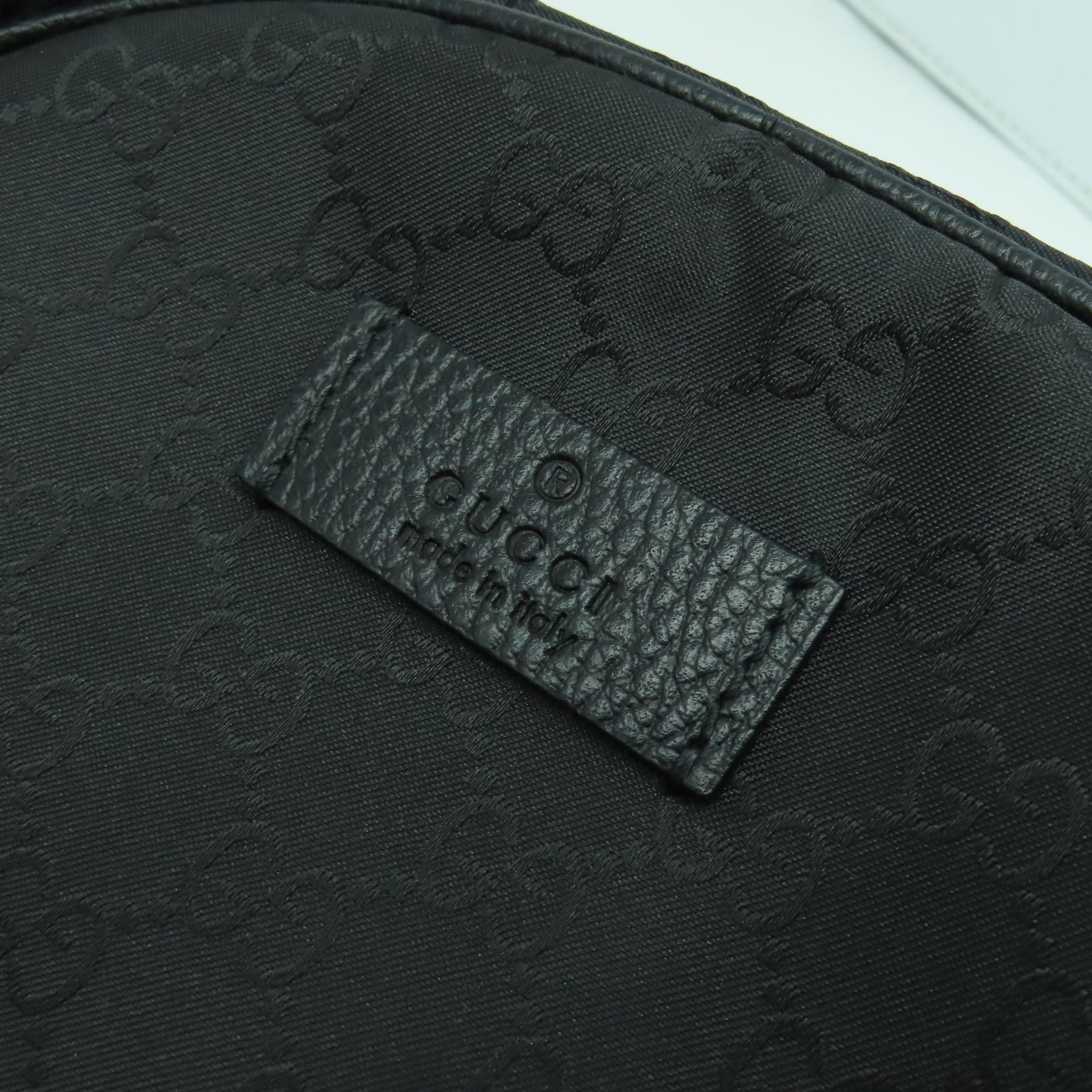 GUCCI 帆布Backpack銀扣背包黑色