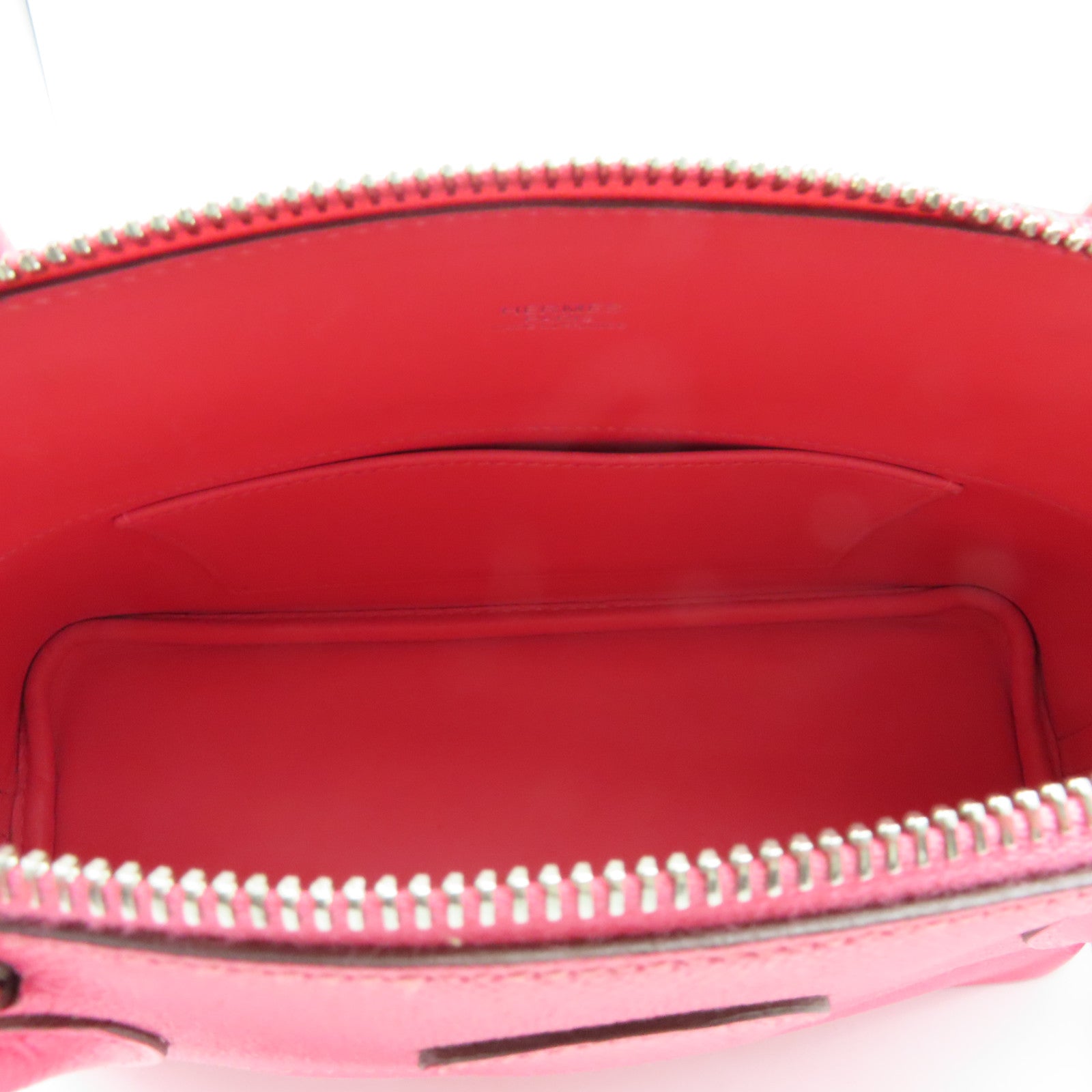 HERMES Epsom皮革Bolide 27银扣手挽肩背两用袋Rose Azalee粉红色