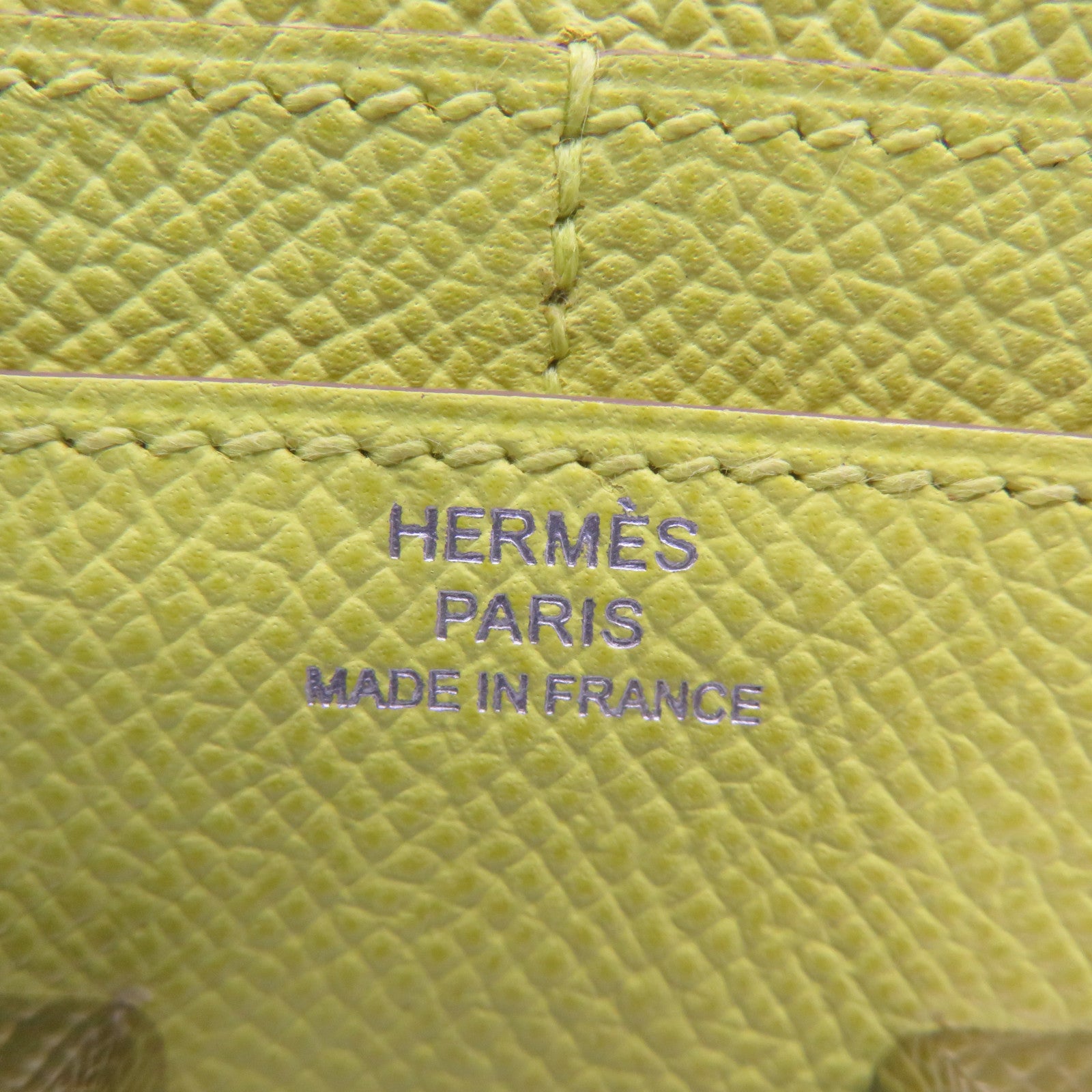 HERMES Epsom皮革Constance Wallet银扣钱包Soufre/柠檬黄