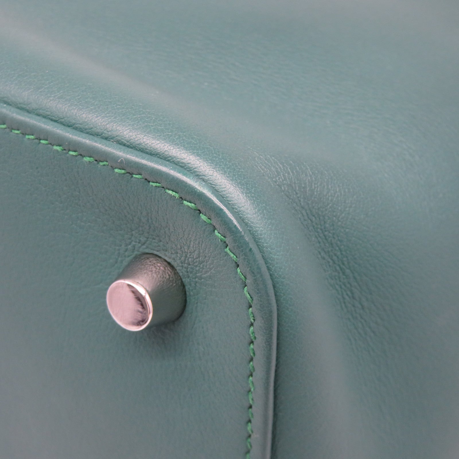HERMES [Sharp Discount] Evercolor Leather Toolbox 26 Silver Buckle Handle Shoulder Backpack Malachite Green/Malachite/Z6