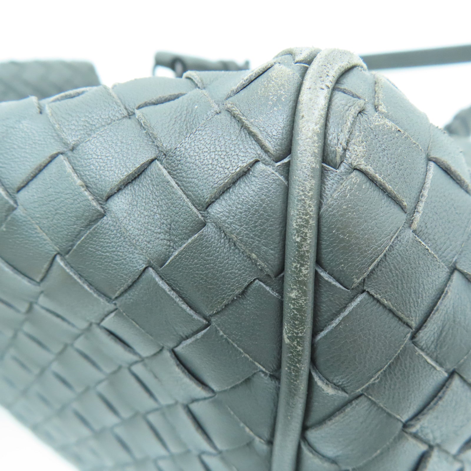 BOTTEGA VENETA 【Sharp Discount】Craftskin Leather 2way Shoulder Bag Handle Shoulder Bag Gray