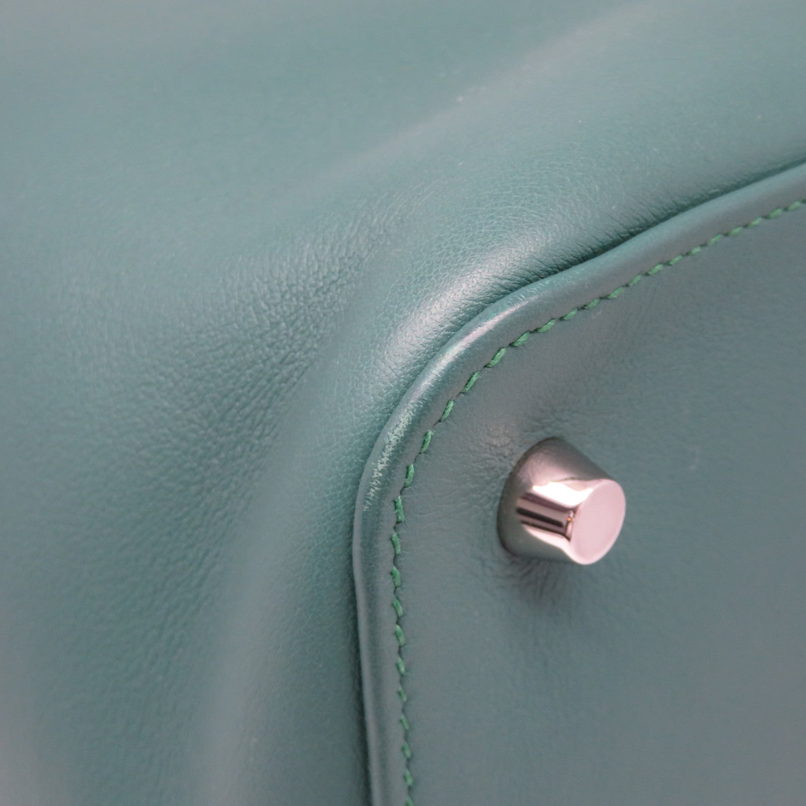 HERMES [Sharp Discount] Evercolor Leather Toolbox 26 Silver Buckle Handle Shoulder Backpack Malachite Green/Malachite/Z6